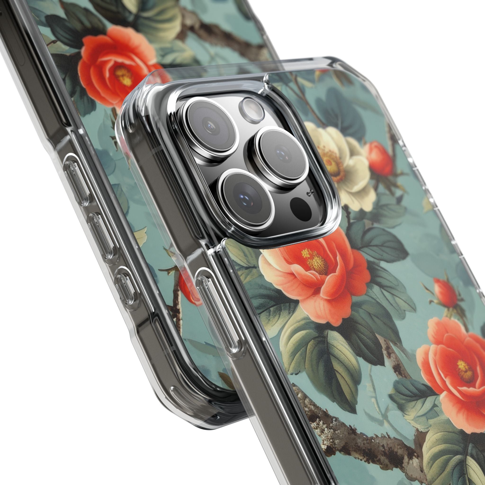 Coral Blossom Tapestry iPhone 16 - Impact Clear+