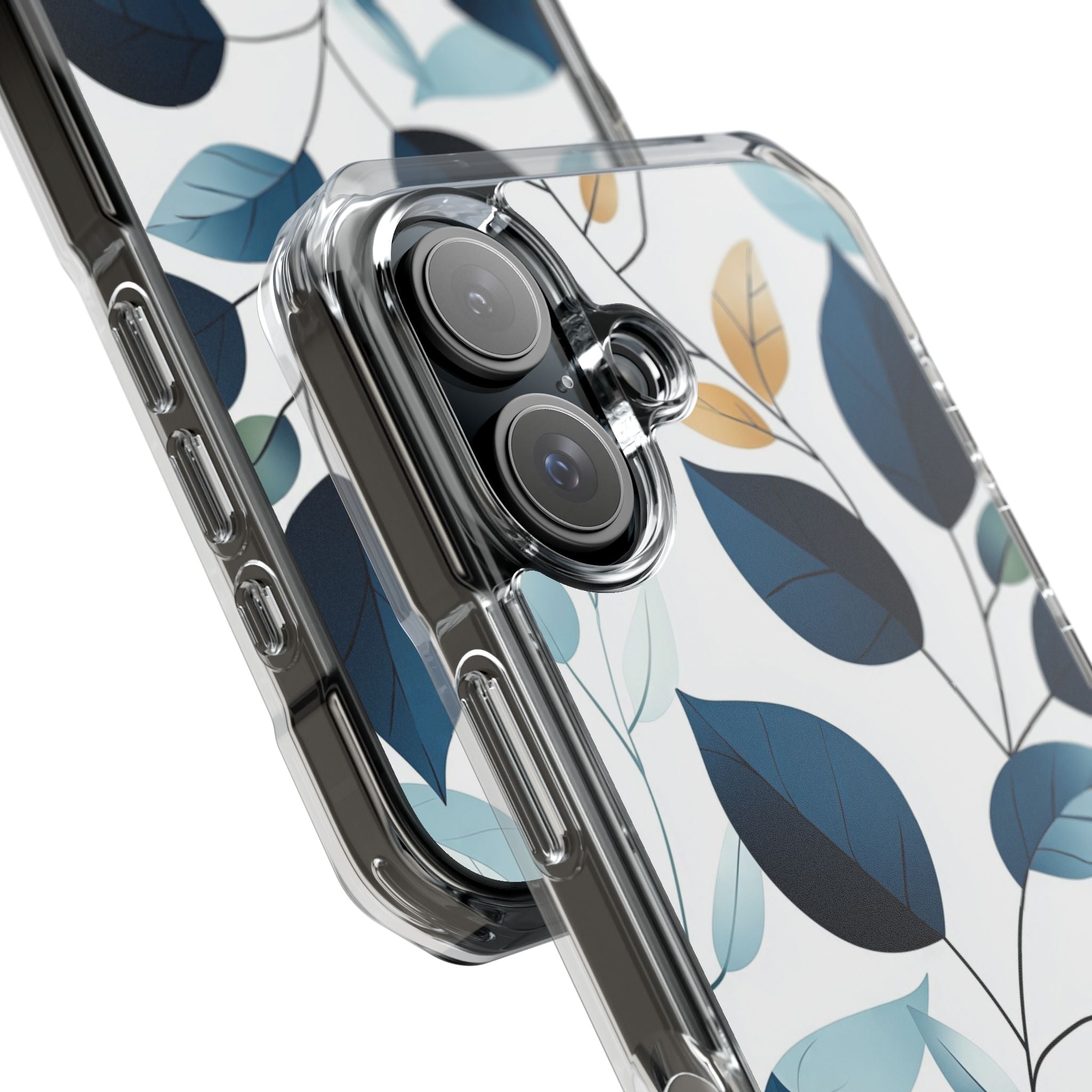 Navy Leaf Veins iPhone 15 Case - Impact