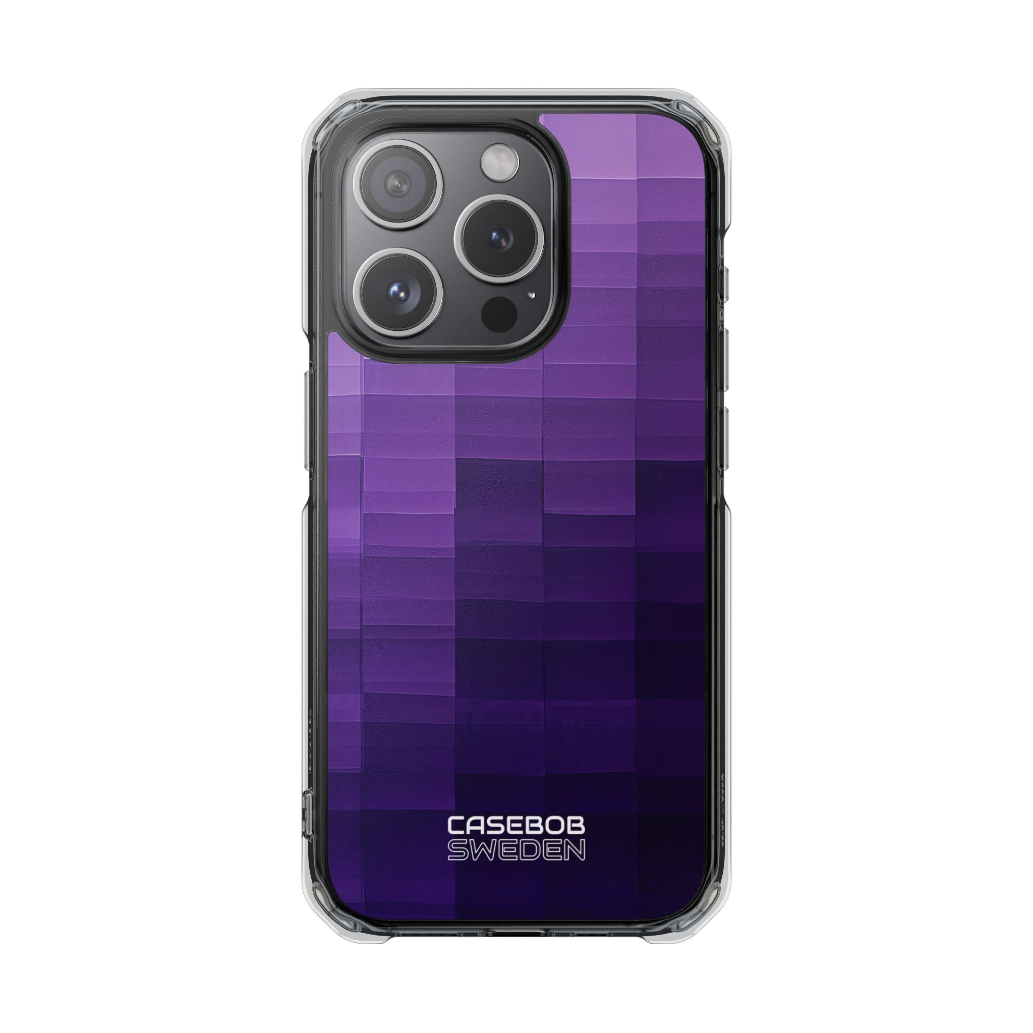 Purple Horizon Grid iPhone 15 - Impact Clear+