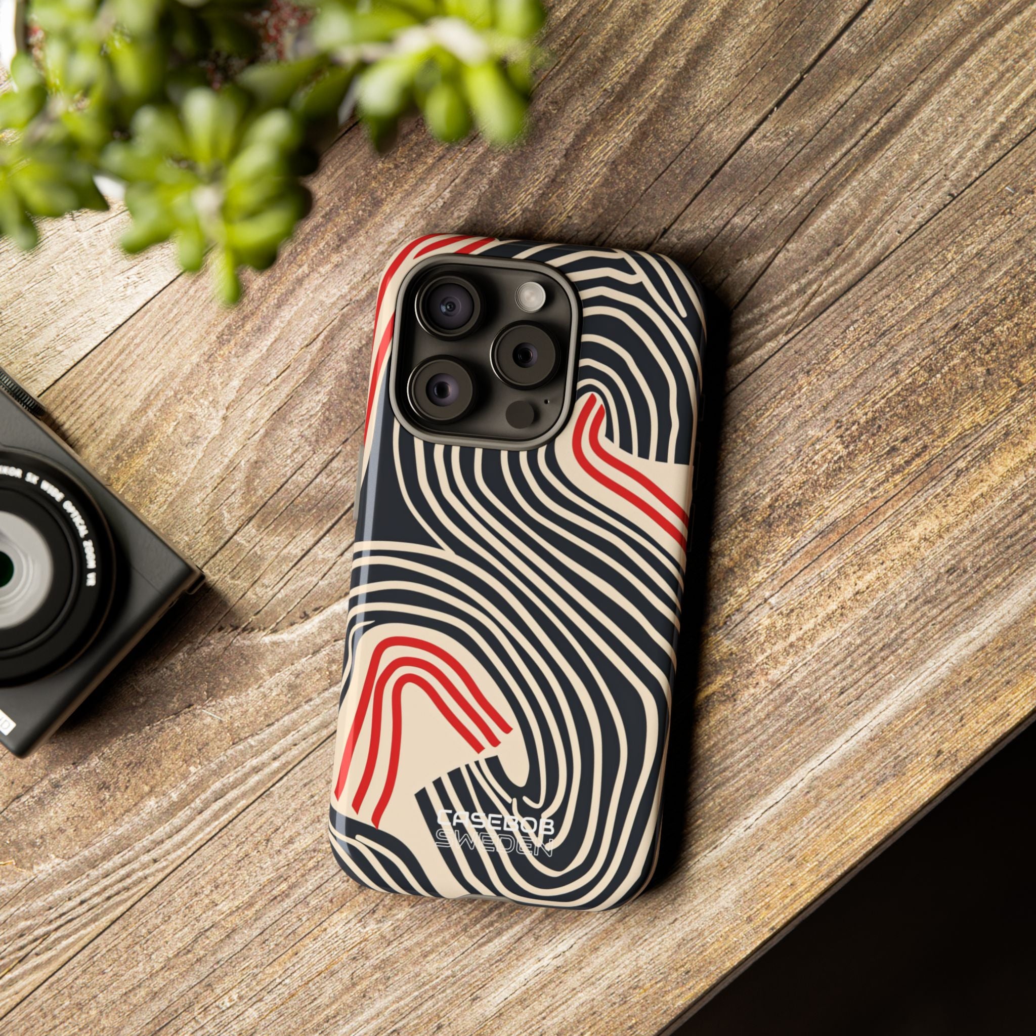 Wavy Red Flow iPhone 15 - Tough