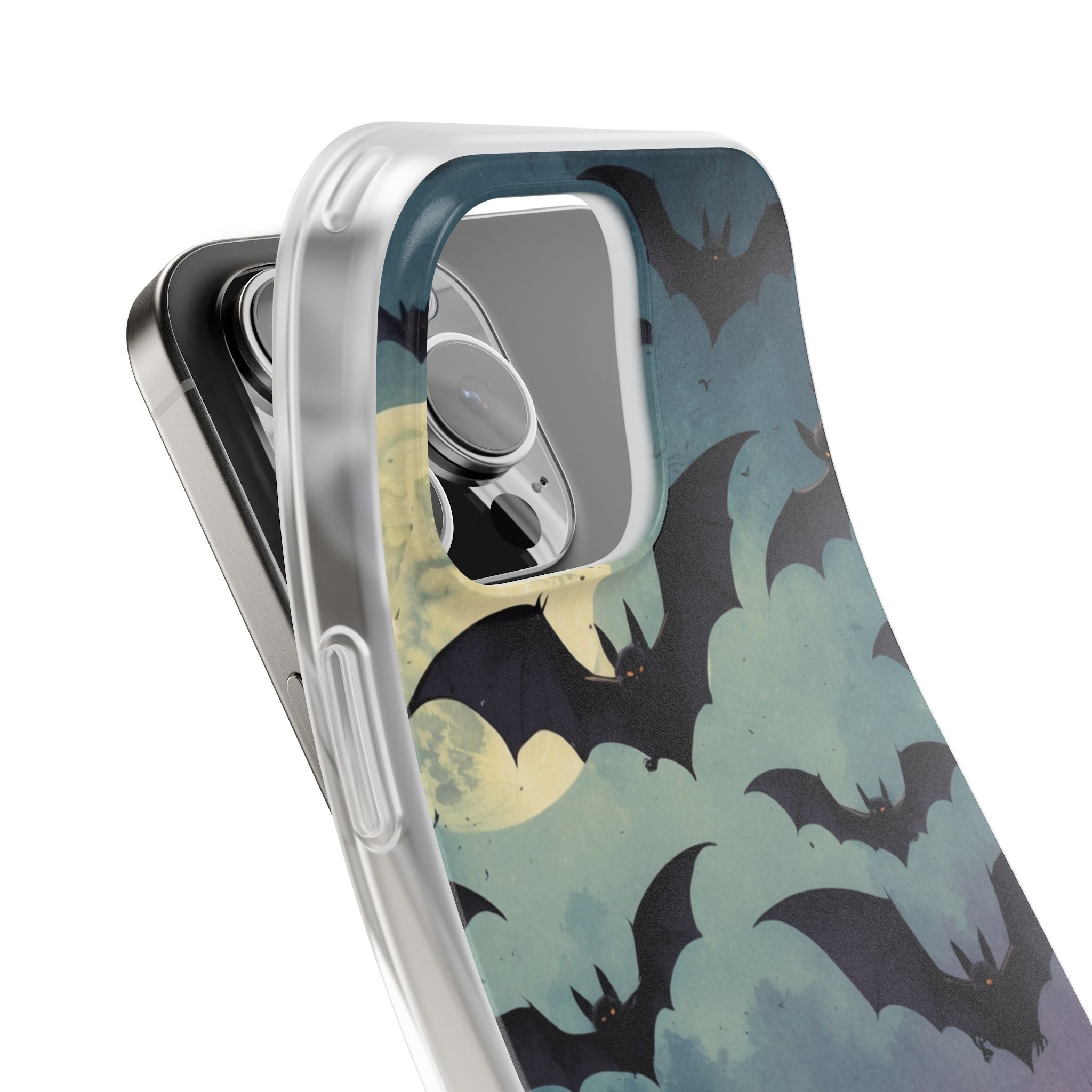 Glowing Bat Swarm iPhone 16 Pro Max Case - Soft