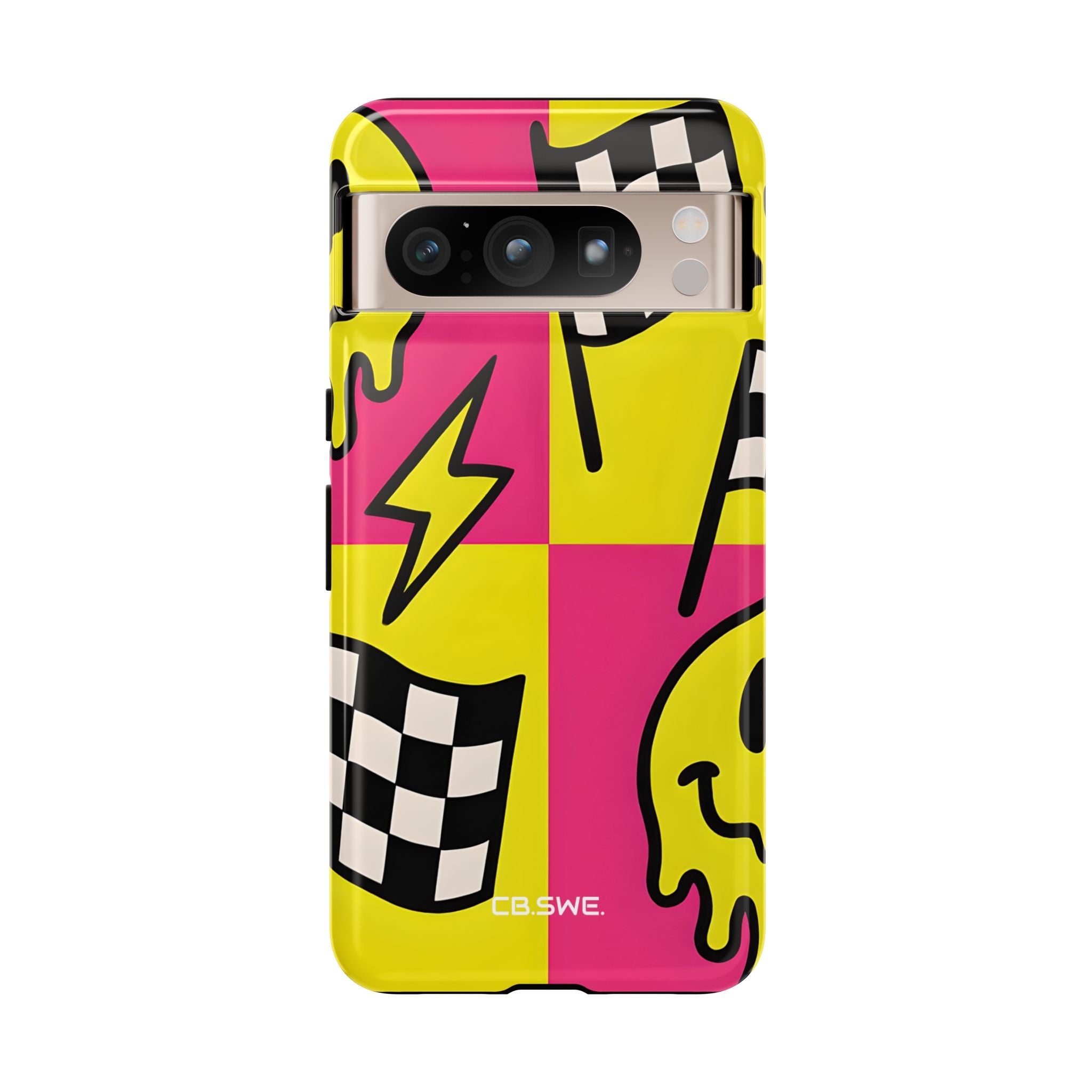 Vibrant Pop Art Smiling Faces and Lightning Google Pixel 8 - Tough