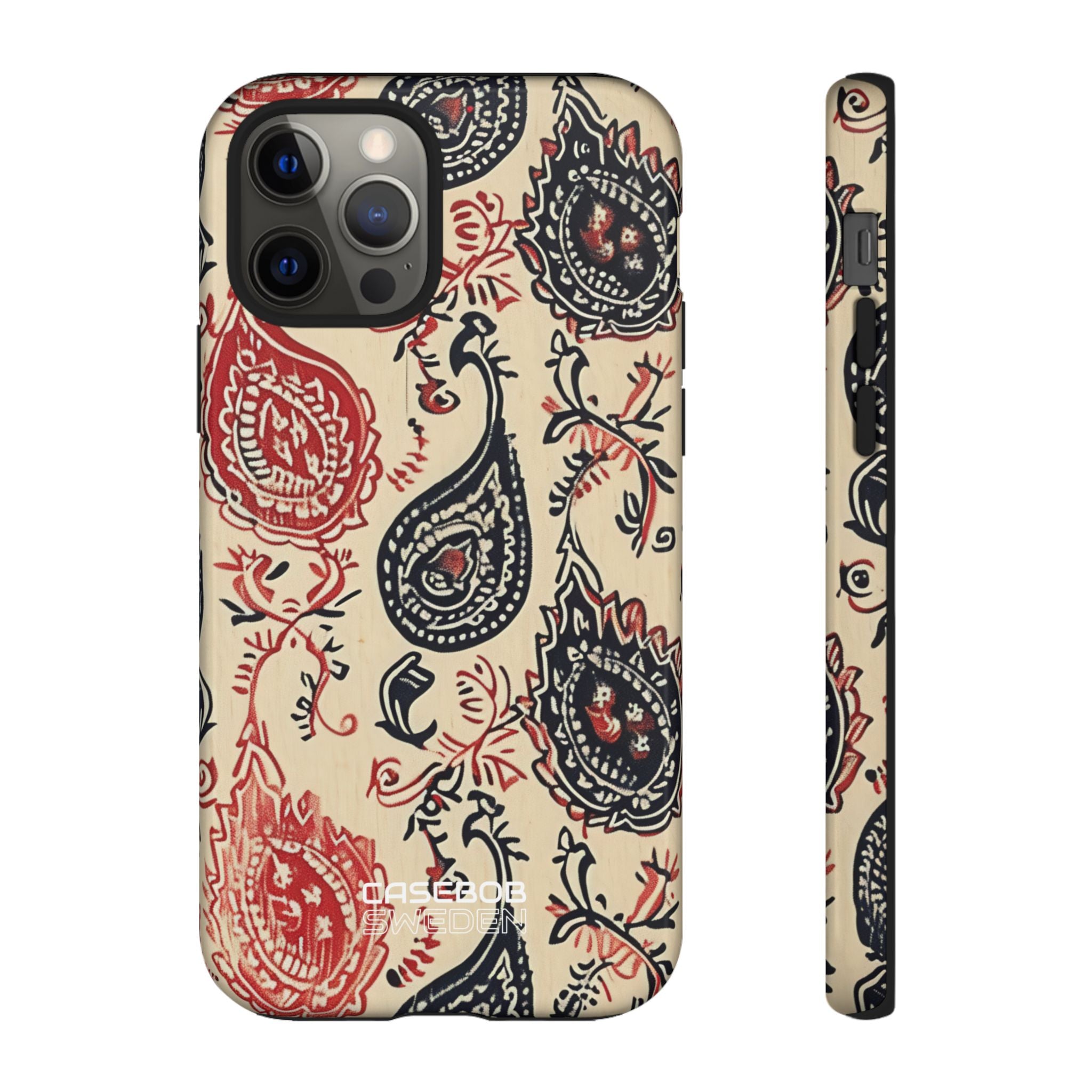 Navy Paisley Swirl iPhone 12 - Tough