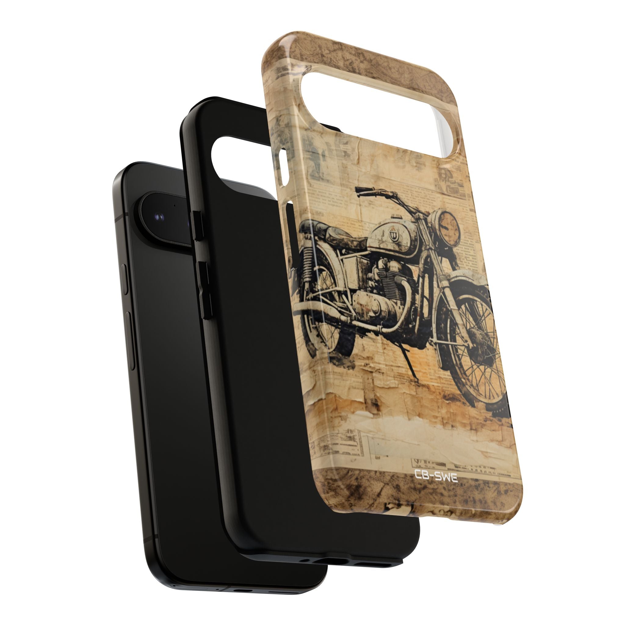 Vintage Motorcycle Collage - Google Pixel Case