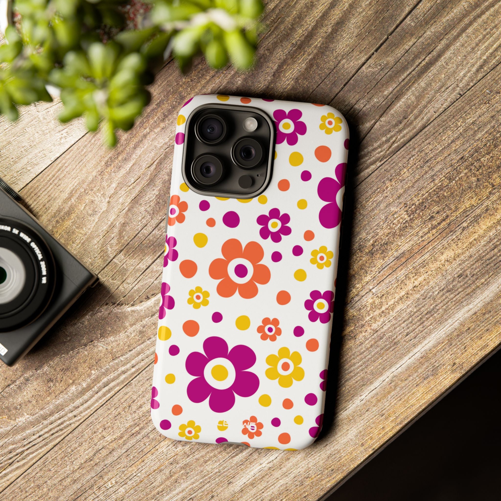 Retro Floral Playfulness - iPhone Case