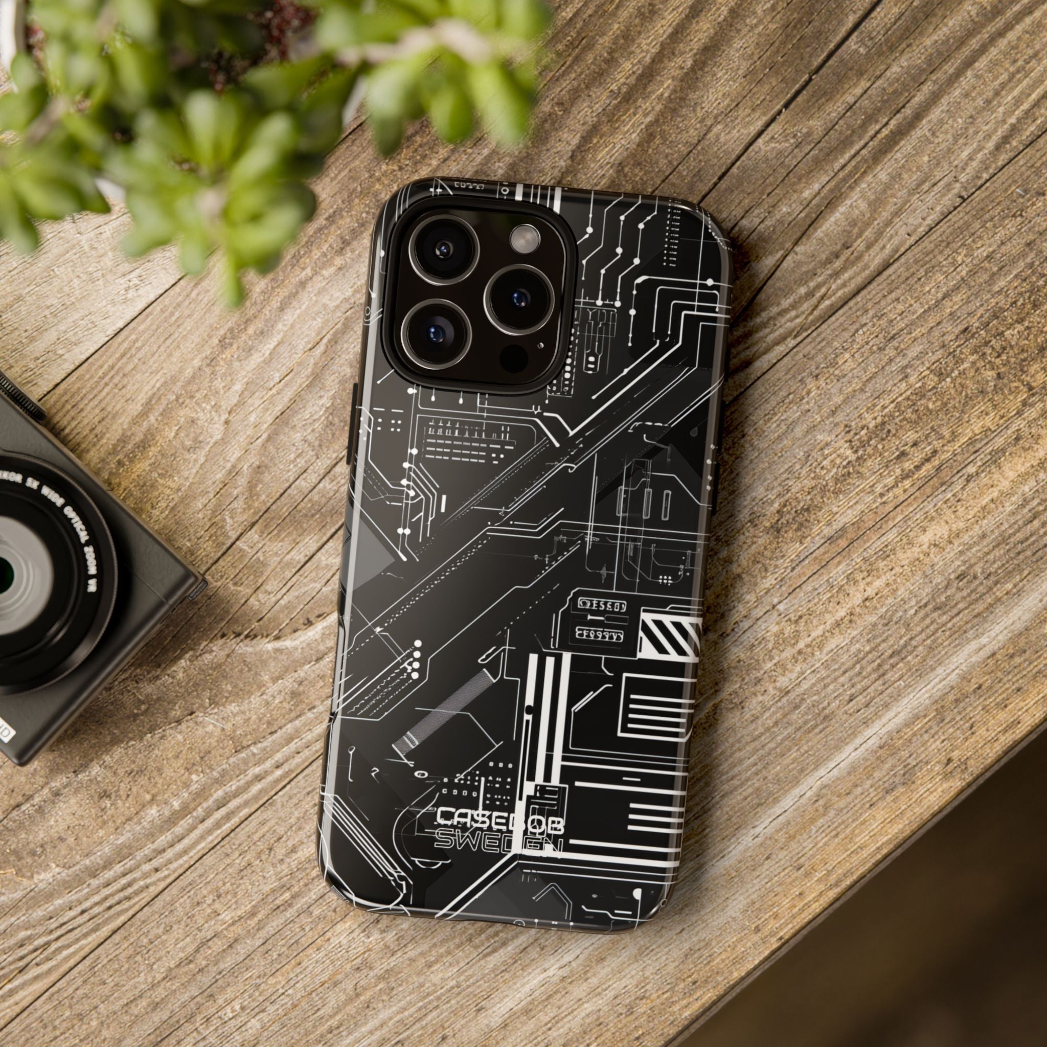 Futuristic Circuit Grid iPhone 16 - Tough