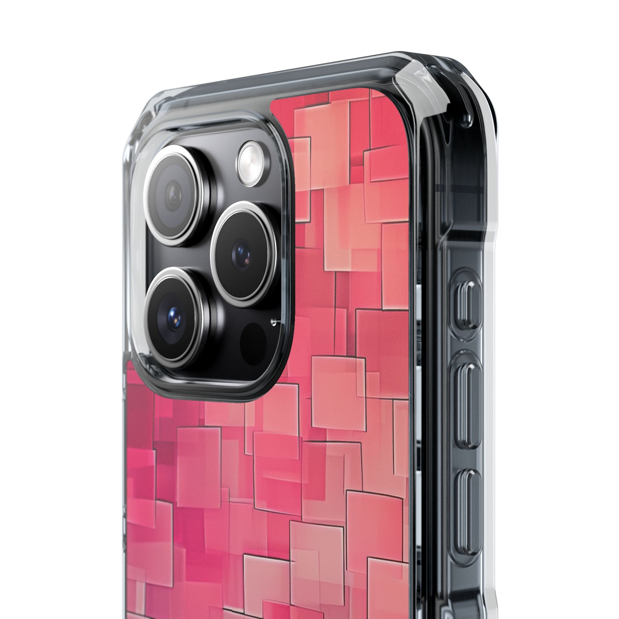 Layered Pink Geometry iPhone 15 - Impact Clear+