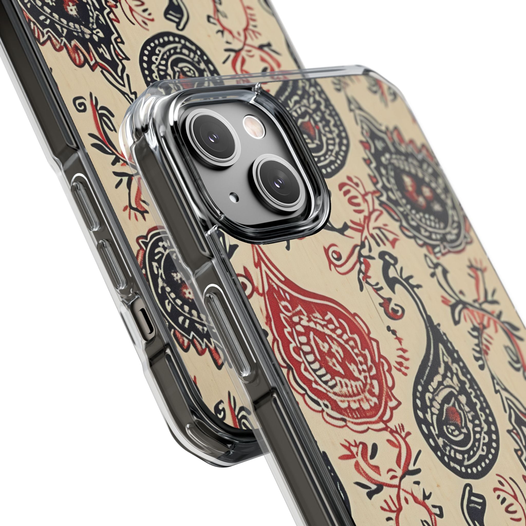 Navy Paisley Swirl iPhone 14 - Impact Clear+
