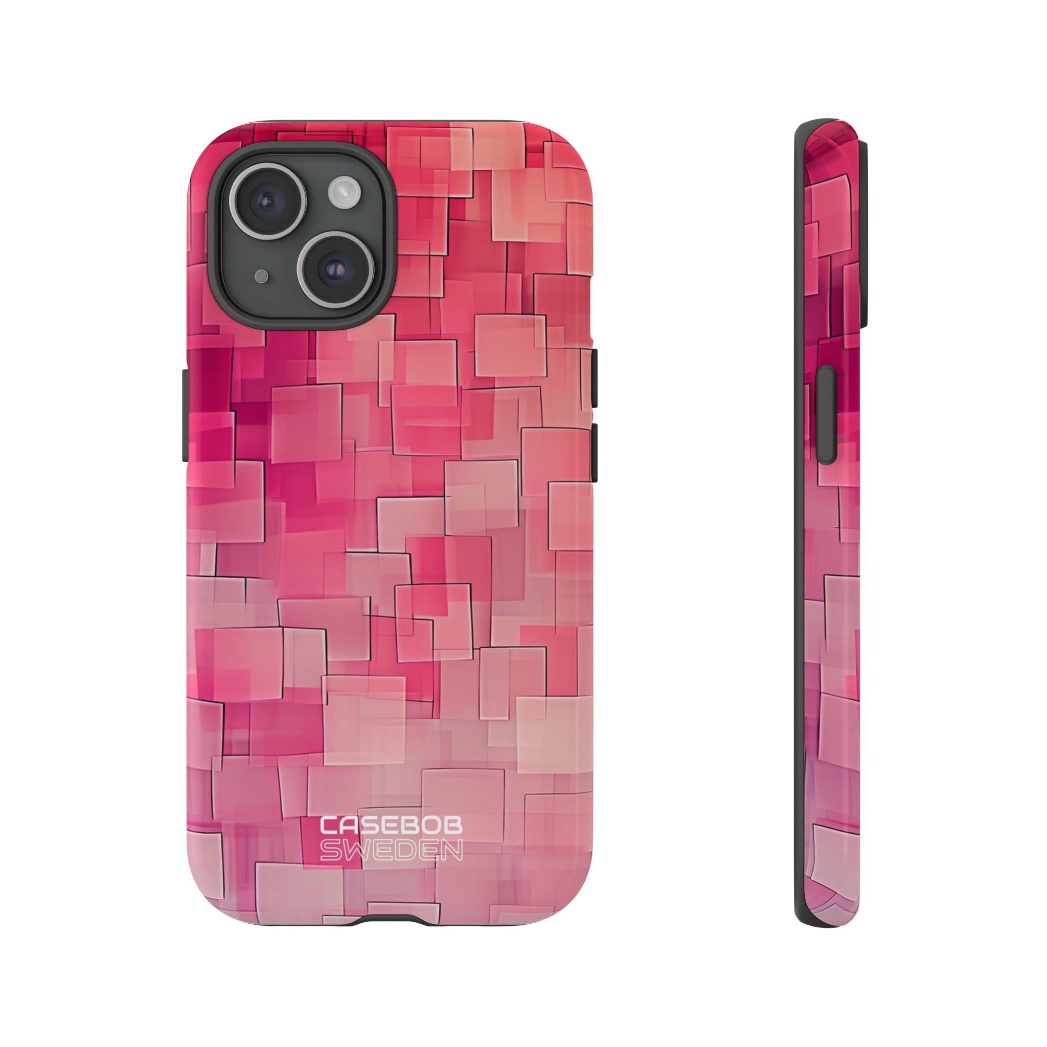 Layered Pink Geometry iPhone 15 - Tough