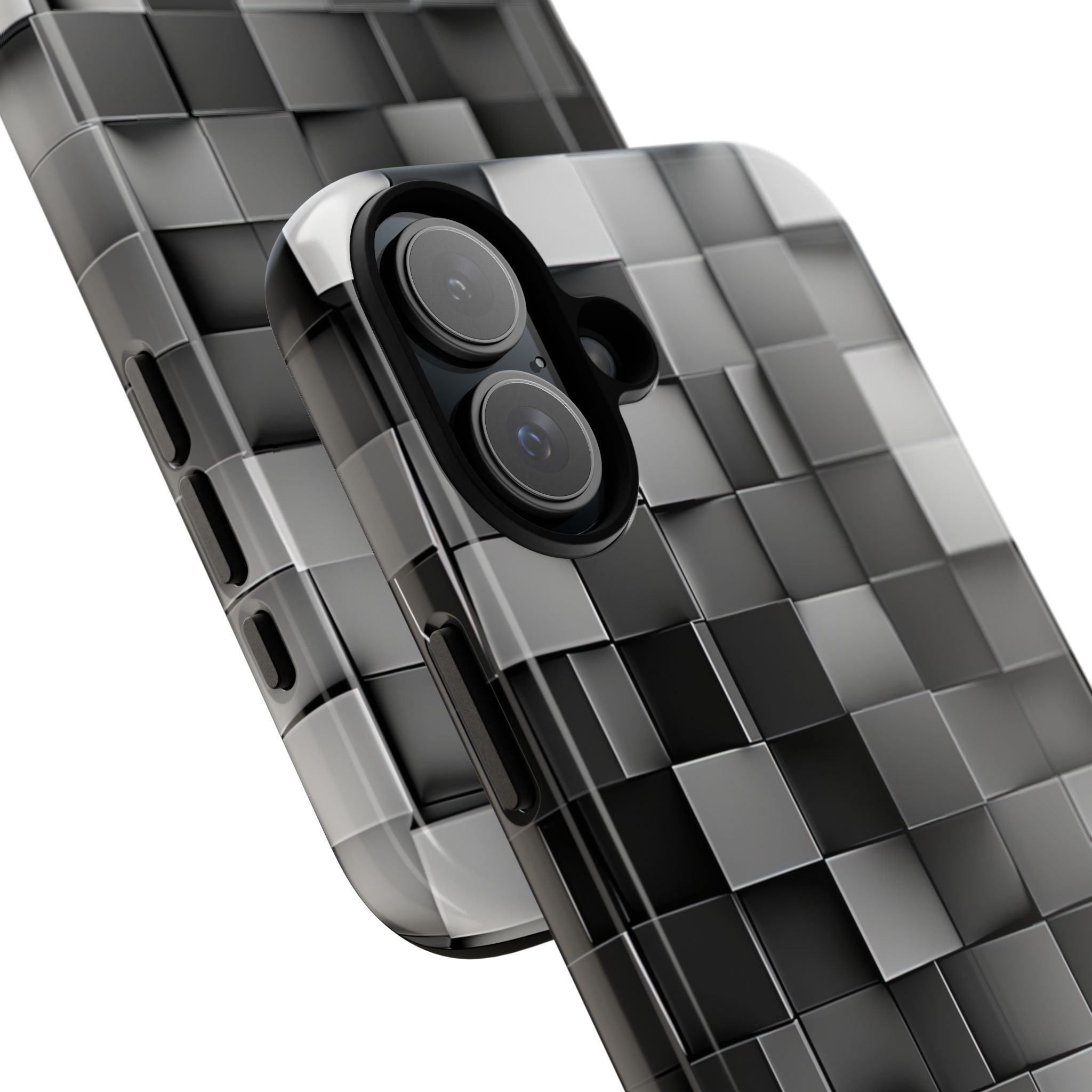 Monochrome Cube Depth iPhone 16 - Tough