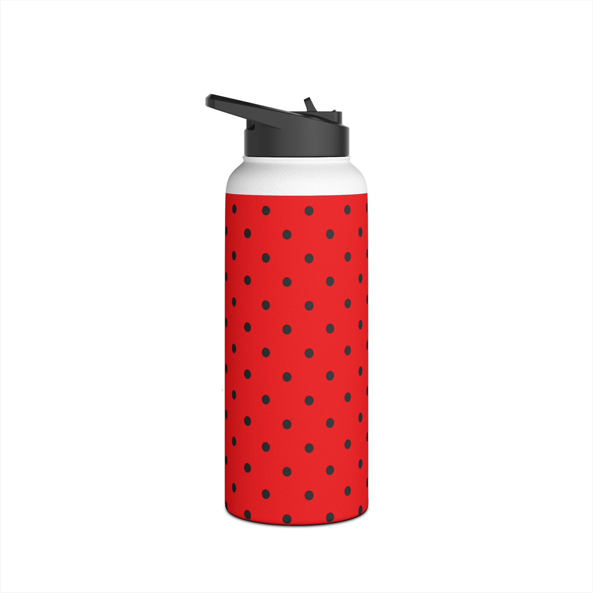 Black Dot Grid - Stainless Steel Water Bottle