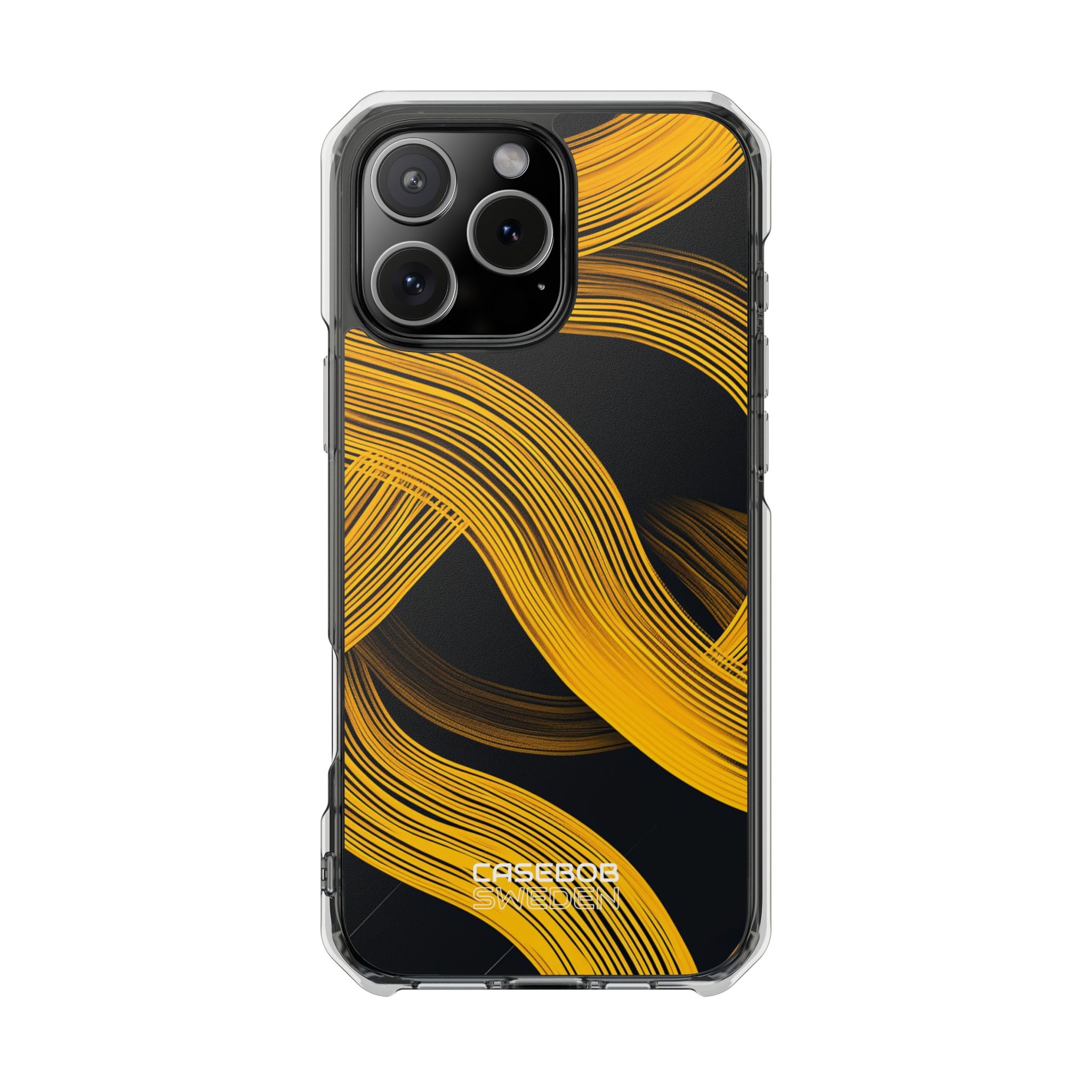 Yellow Flow Lines iPhone 16 - Impact Clear+