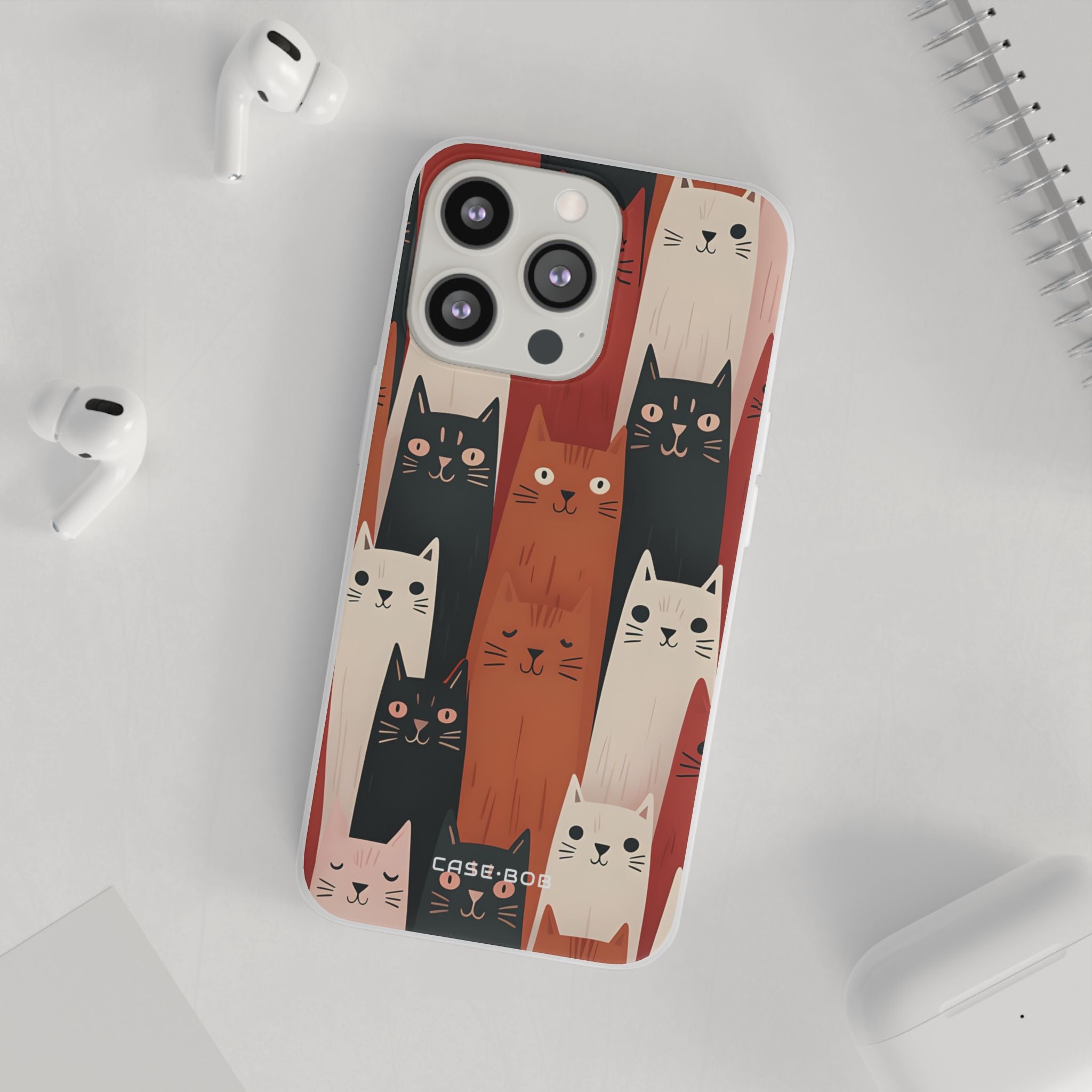 Elongated Cats Black iPhone 13 Pro - Soft