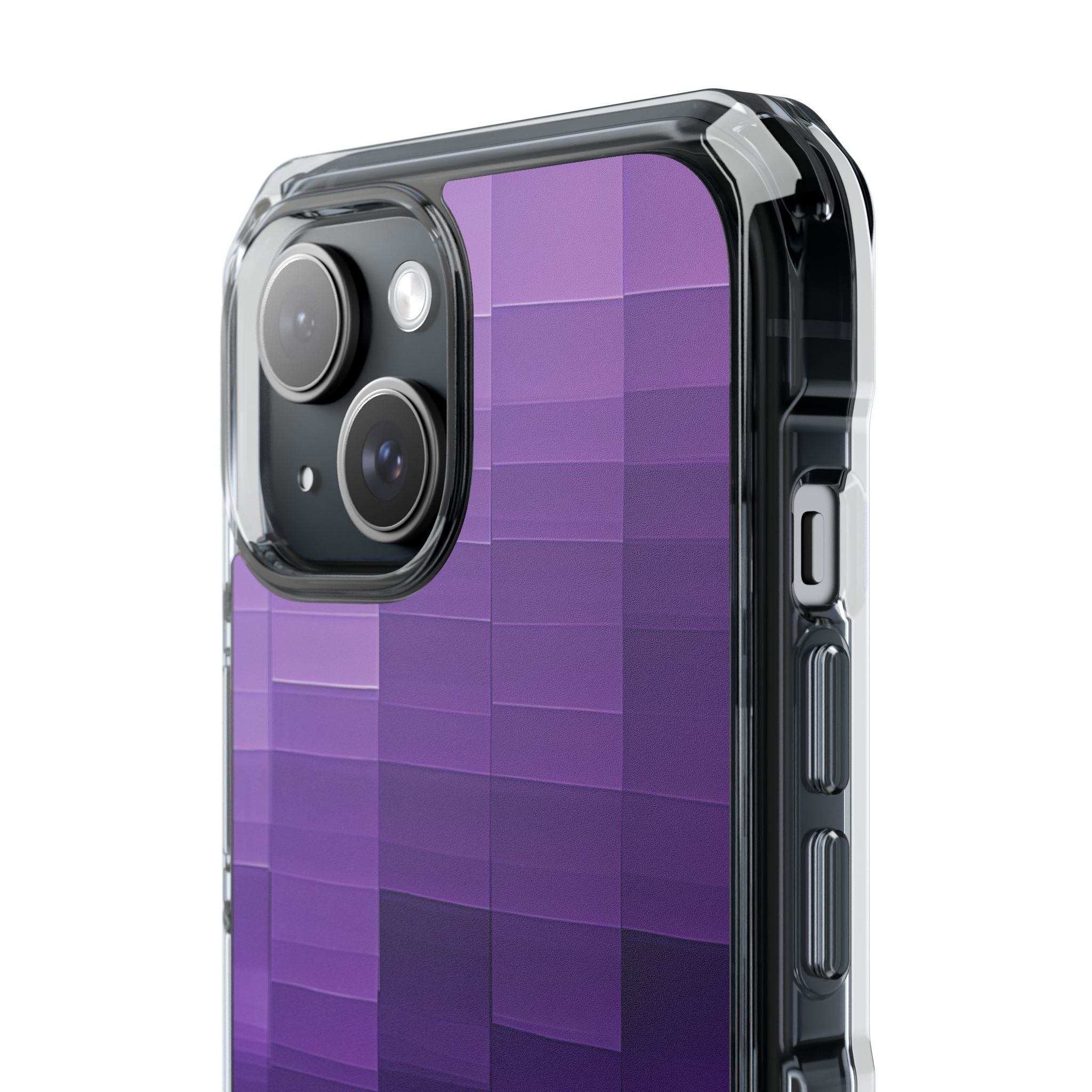 Purple Horizon Grid iPhone 15 - Impact Clear+