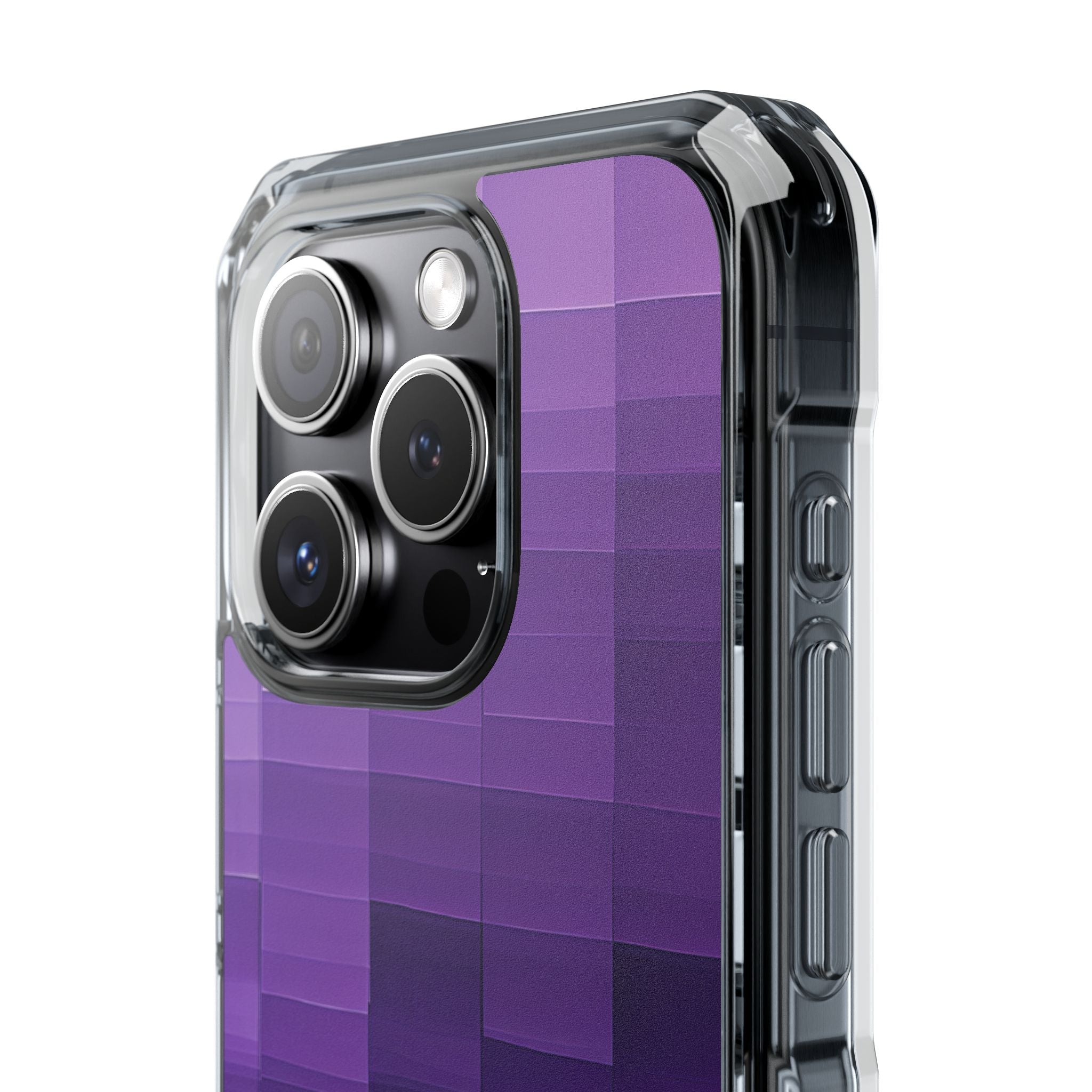 Purple Horizon Grid iPhone 15 - Impact Clear+