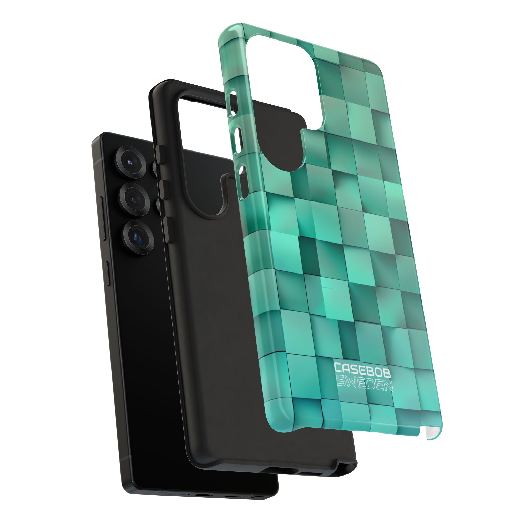 Gevouwen Blauwe Vierkanten Samsung S25 - Tough