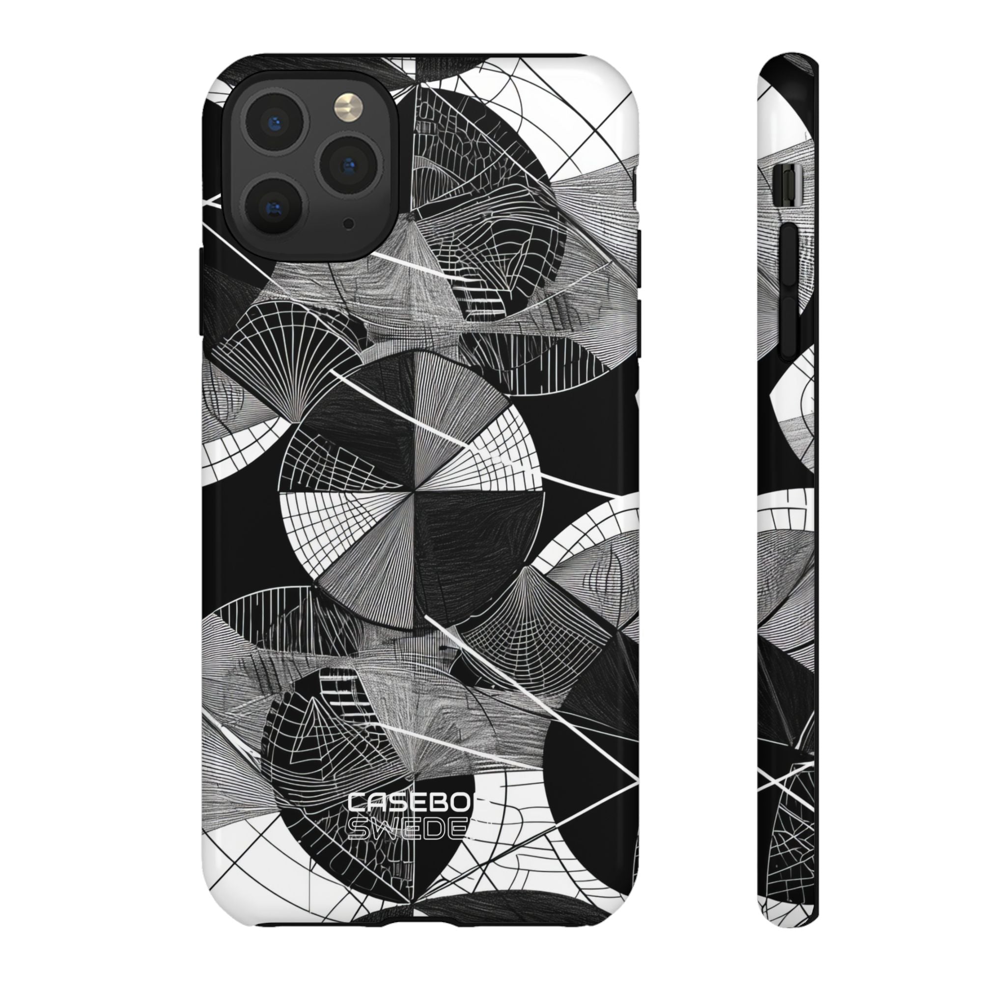 Monochrome Circle Maze iPhone 11 - Tough