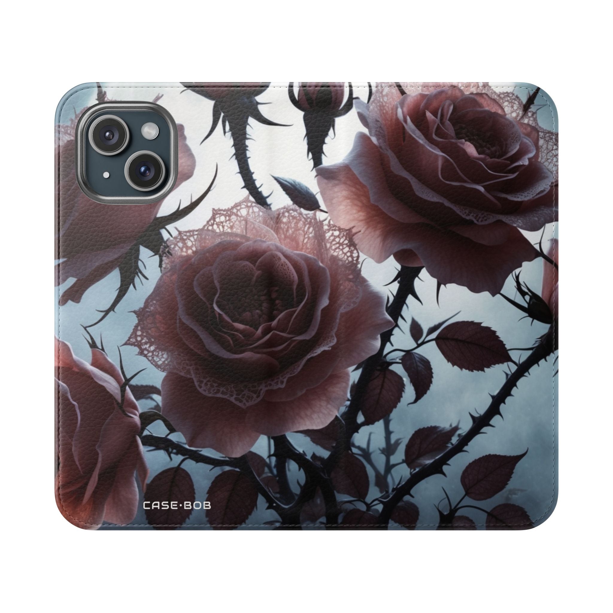 Lace Rose Moonlight - iPhone 15 Case - Wallet