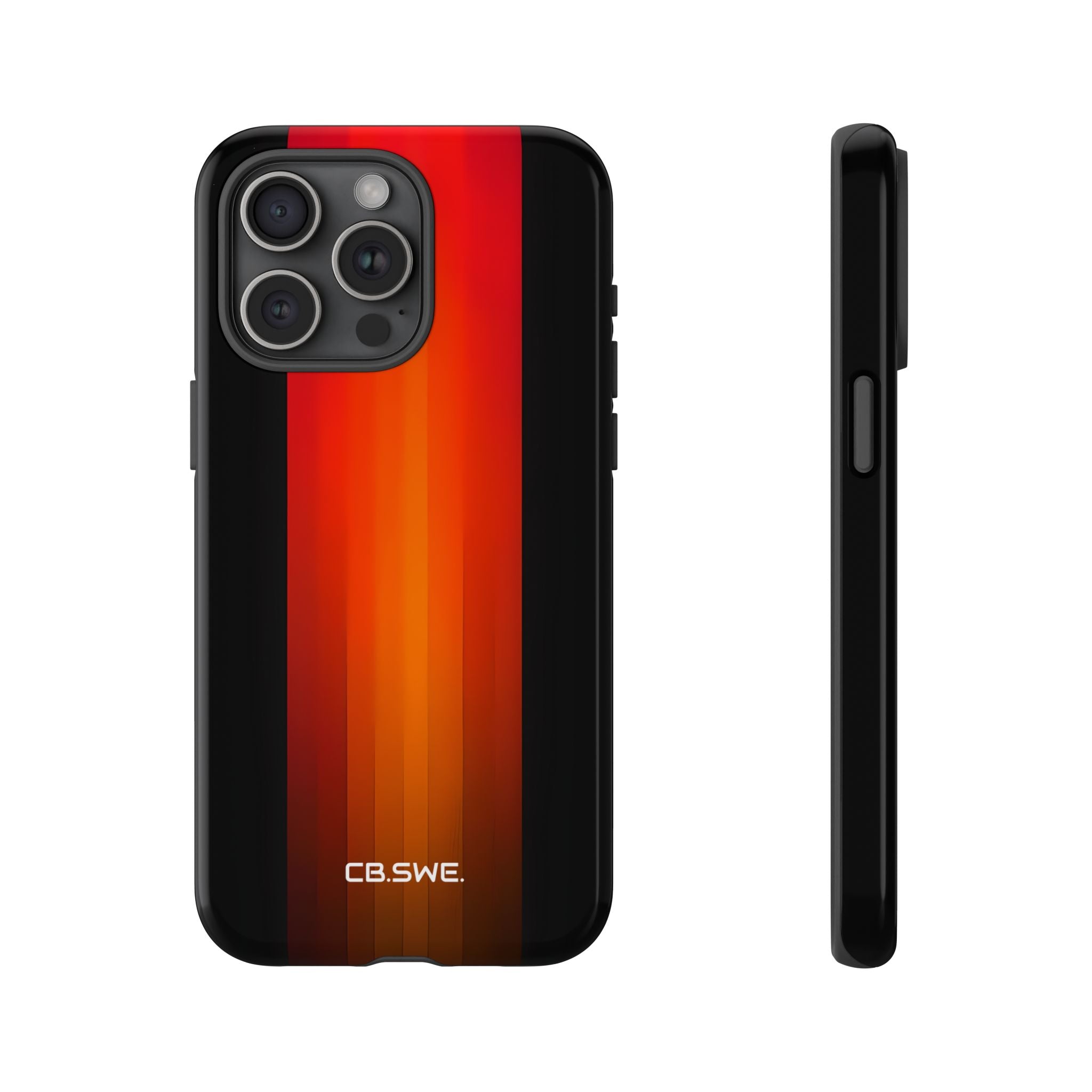 Vibrant Red to Black Gradient Minimalist Phone iPhone 15 - Tough