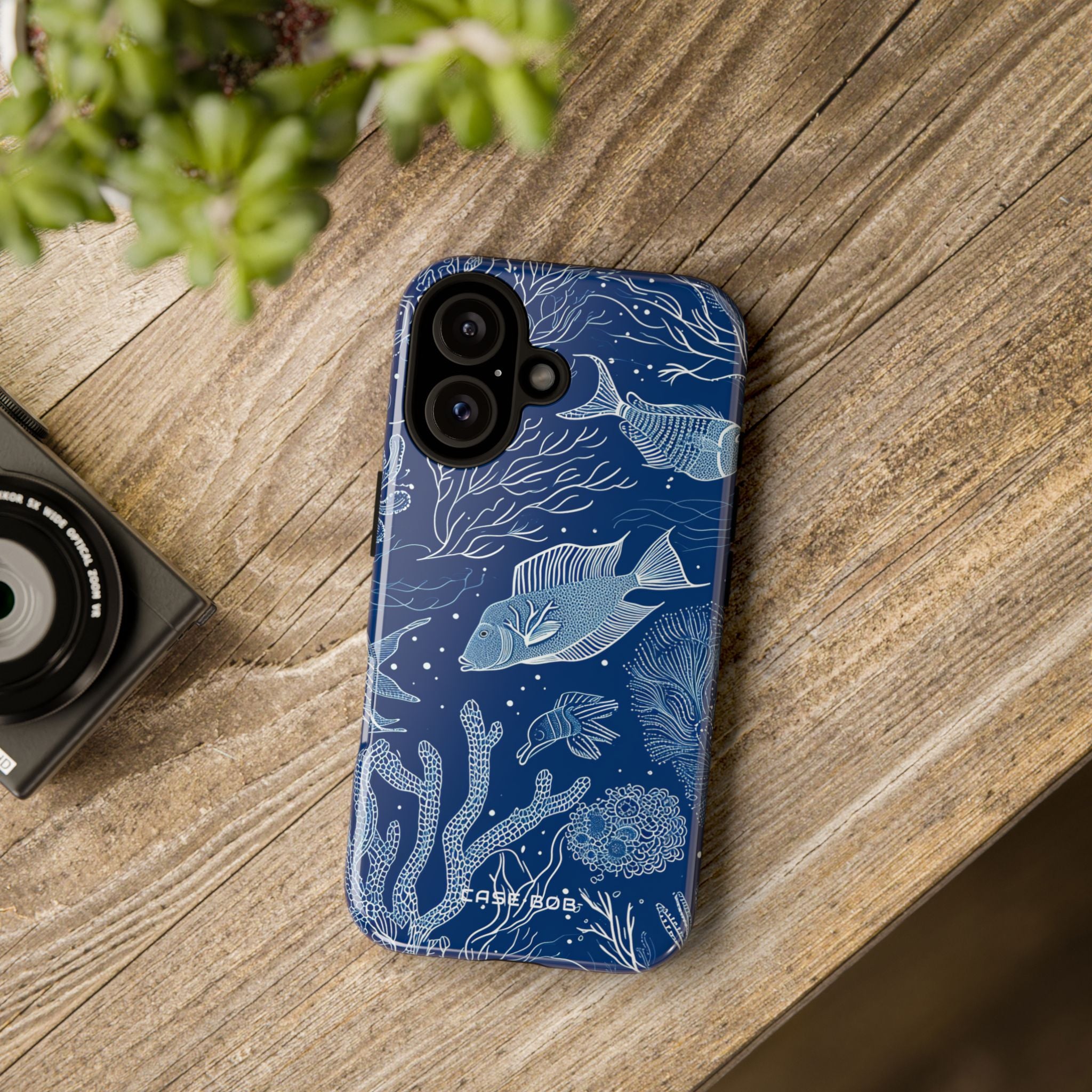 Navy Scale Reef iPhone 16 Pro Case - Tough