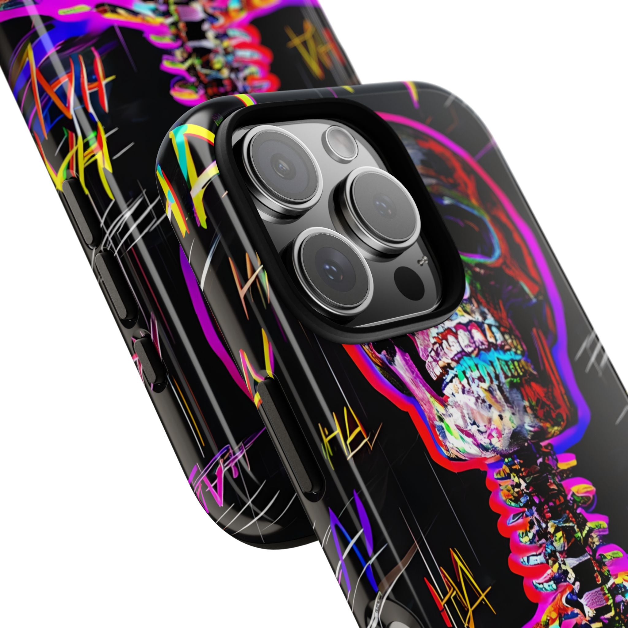 Neon Skeleton Chaos - iPhone Case