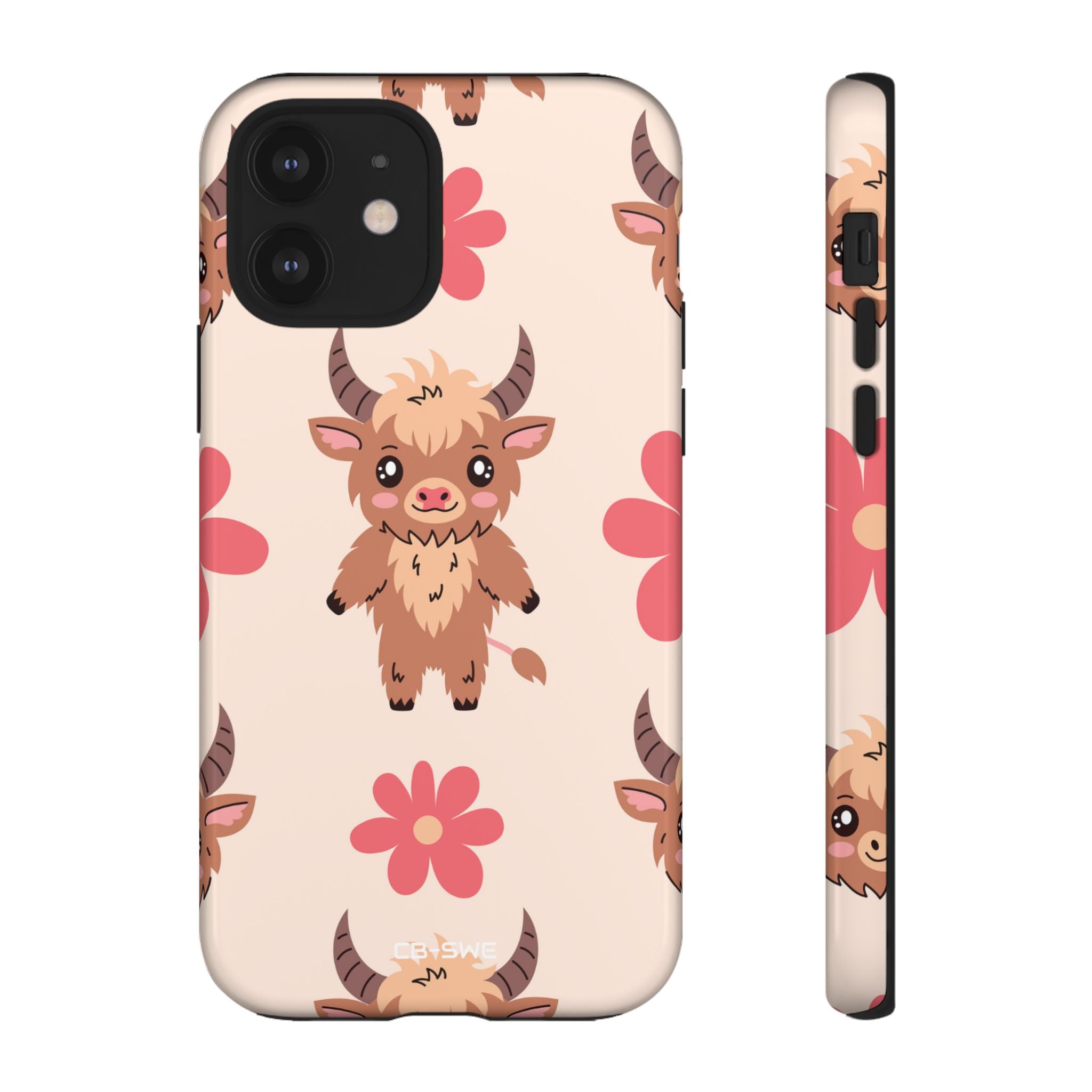 Cute Cattle & Flowers - iPhone Case