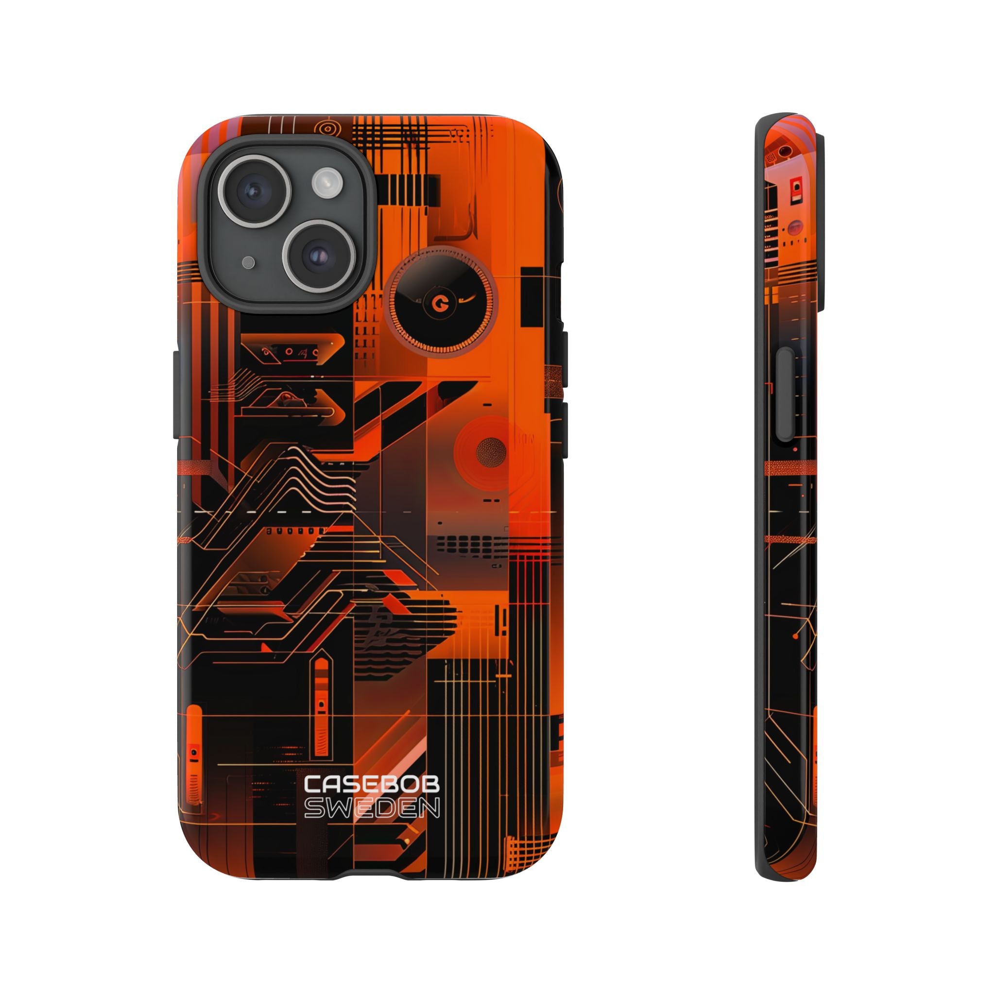 Orange Circuit Dreams iPhone 15 - Tough