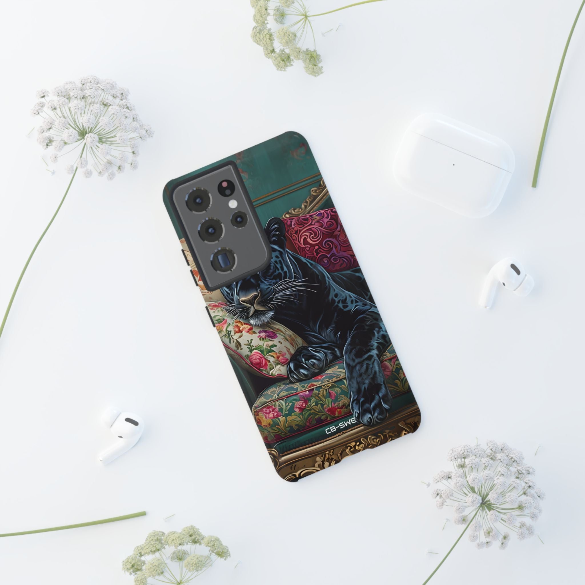 Panther on Vintage Chaise - Samsung Case