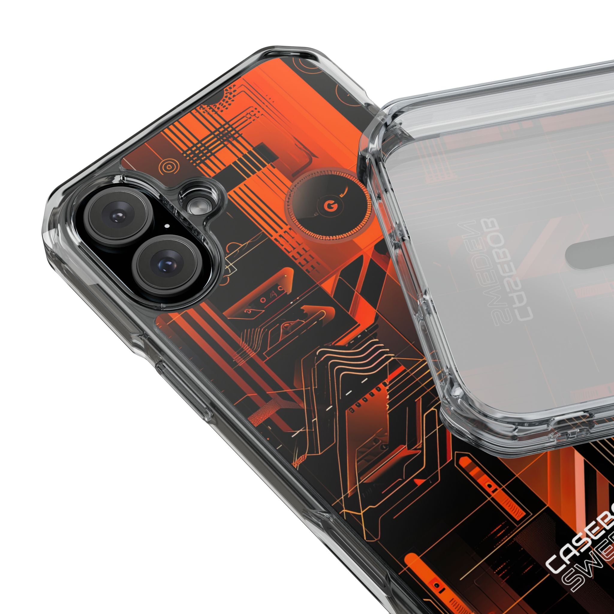 Orange Circuit Dreams iPhone 16 - Impact Clear+