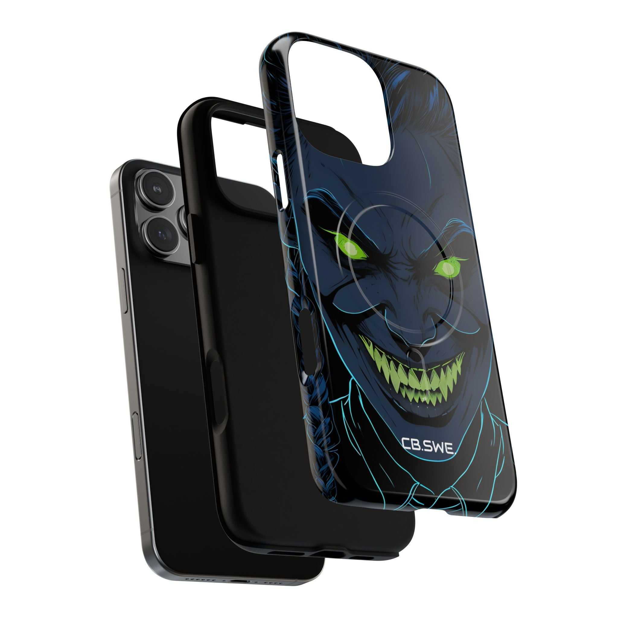 Eerie Sinister Character Neon Green Eyes iPhone 16 - Tough+