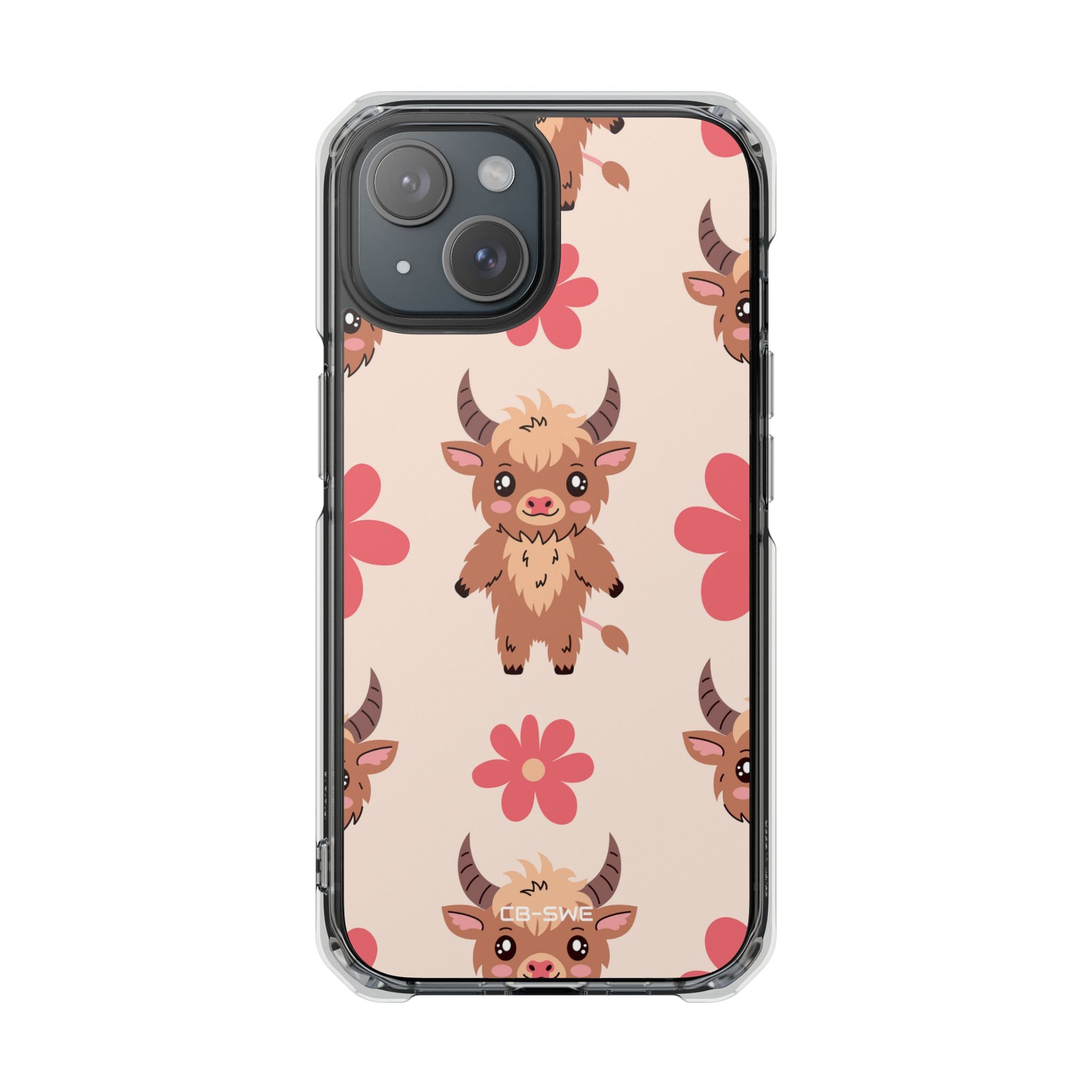 Cute Cattle & Flowers iPhone Case - Impact