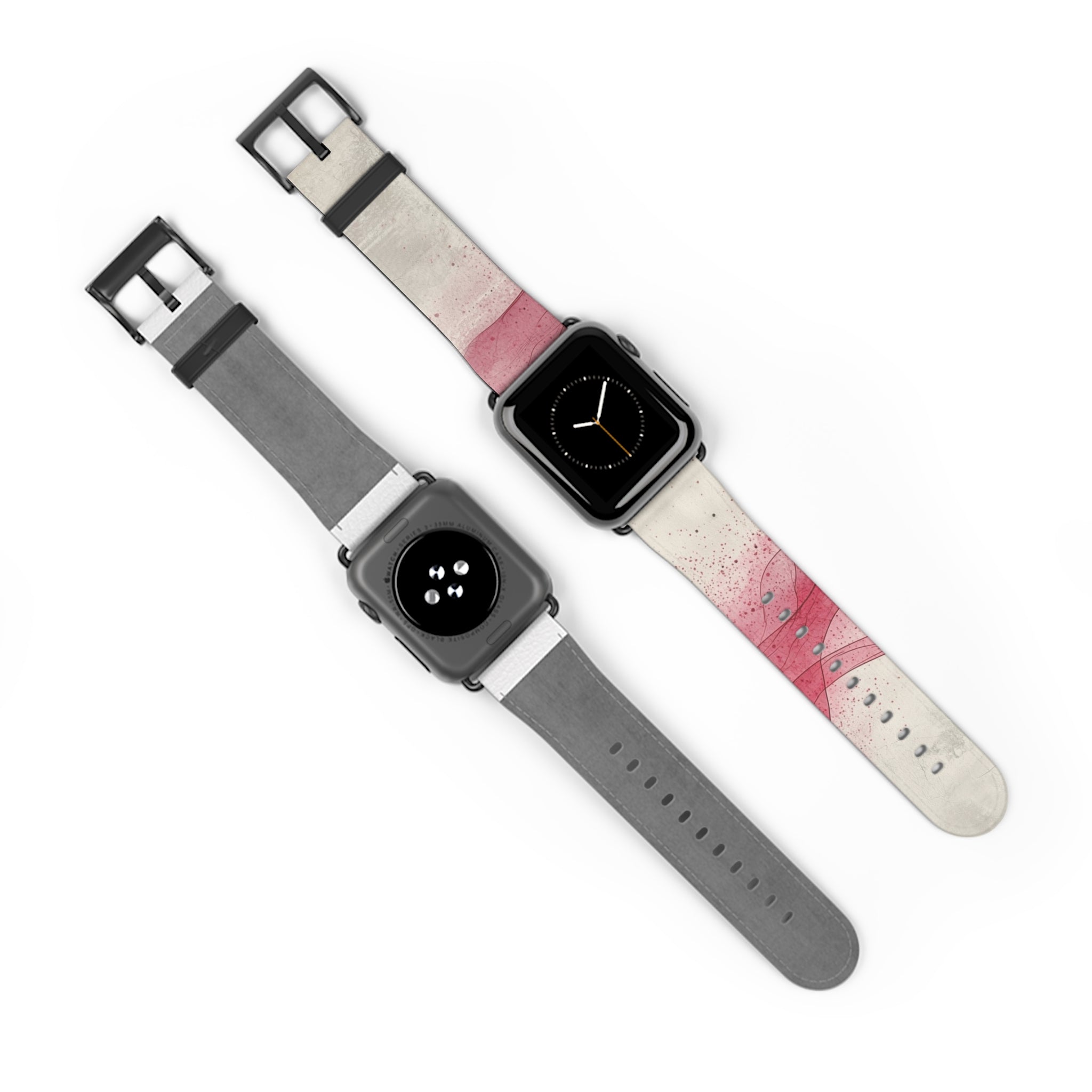 Crimson Ribbon Waves - Watch Band