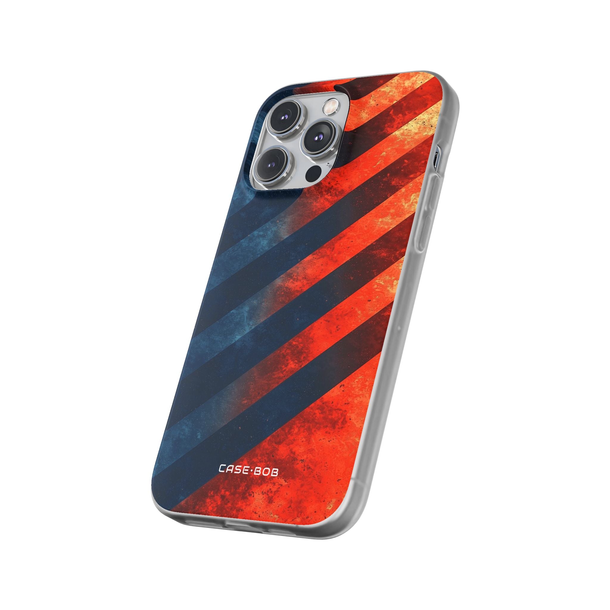 Diagonal Stripes Blaze iPhone 14 Pro Max Case - Soft