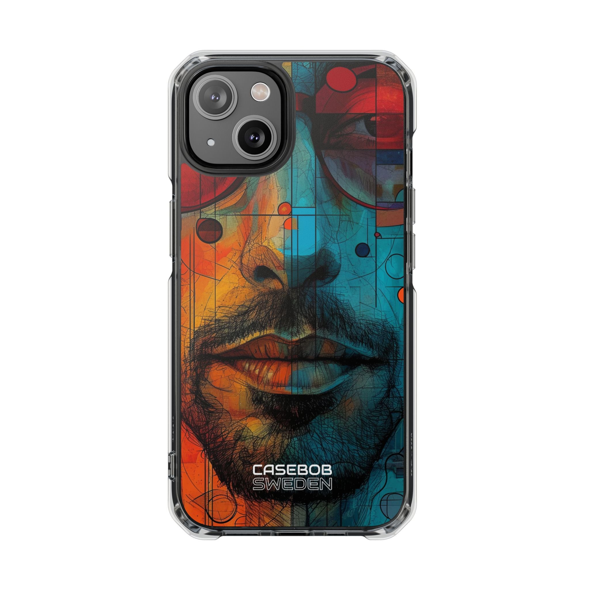 Cubistische Bril Gezicht iPhone 14 - Impact Clear+
