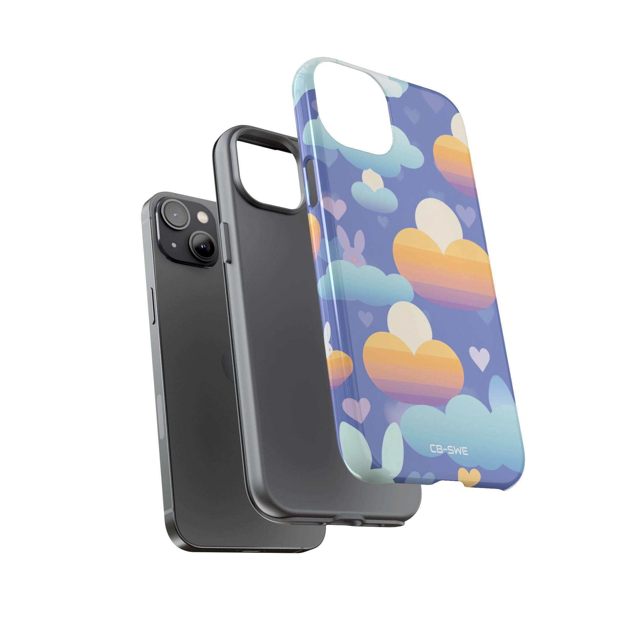 Bunnies Dance Among Clouds - iPhone Case