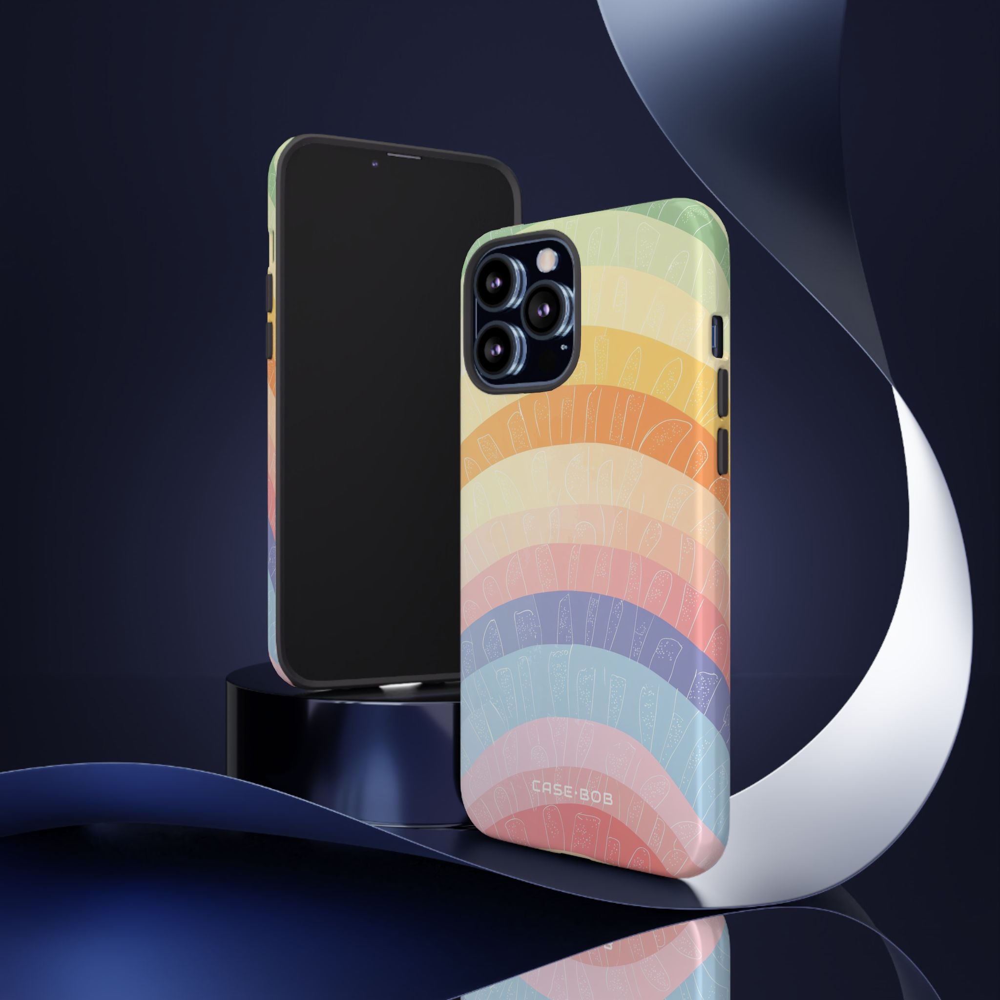 Pastel Rainbow Bands iPhone 13 Pro Max Case - Tough