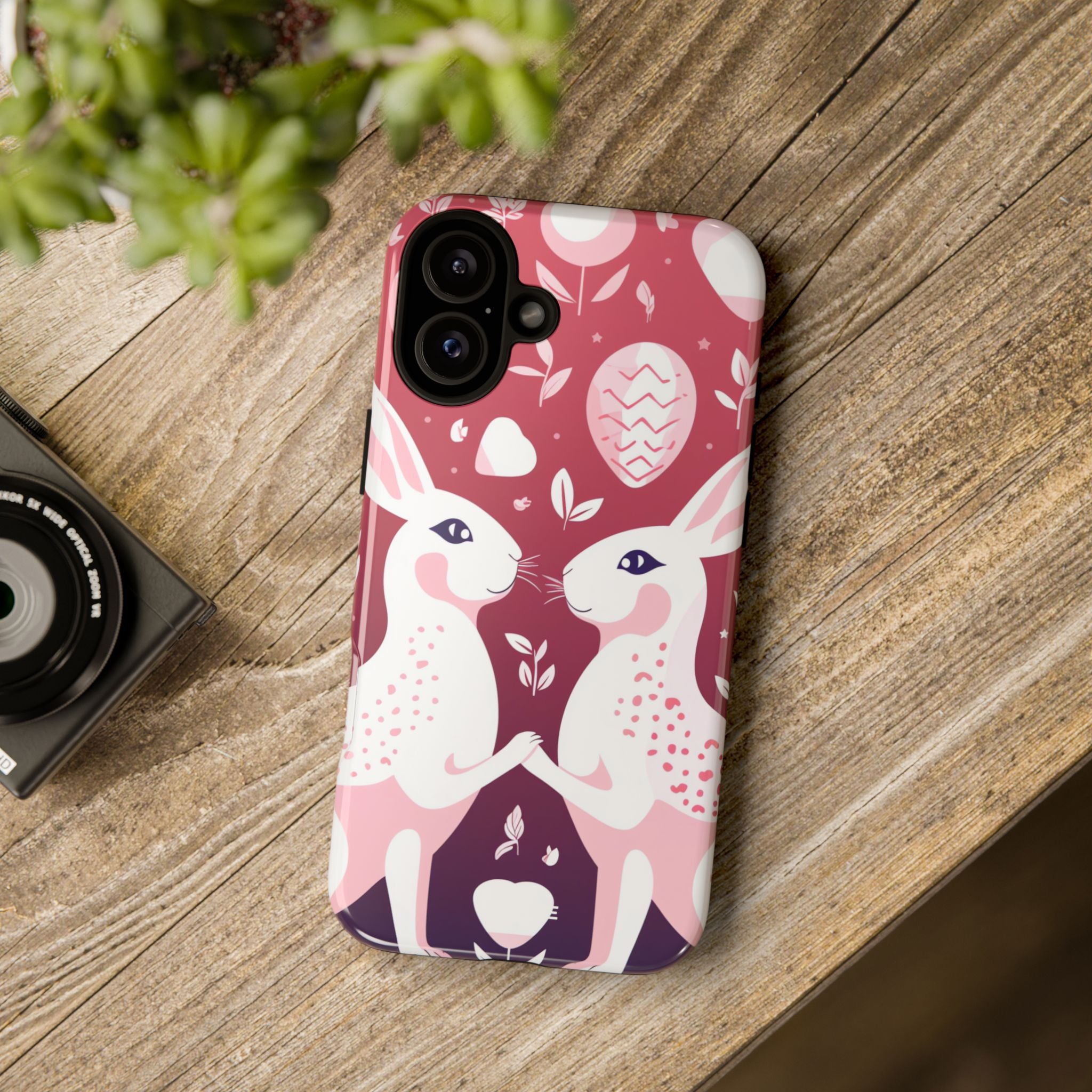Rabbits Share Joy - iPhone Case