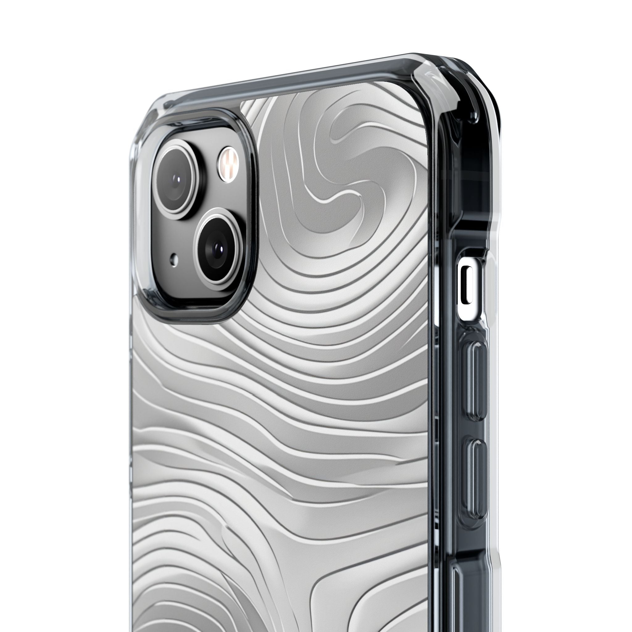 Monochrome Flow Lines iPhone 14 - Impact Clear+