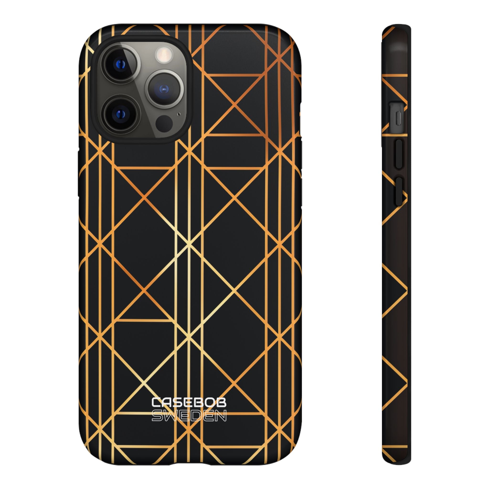 Golden Geometric Elegance iPhone 12 - Tough