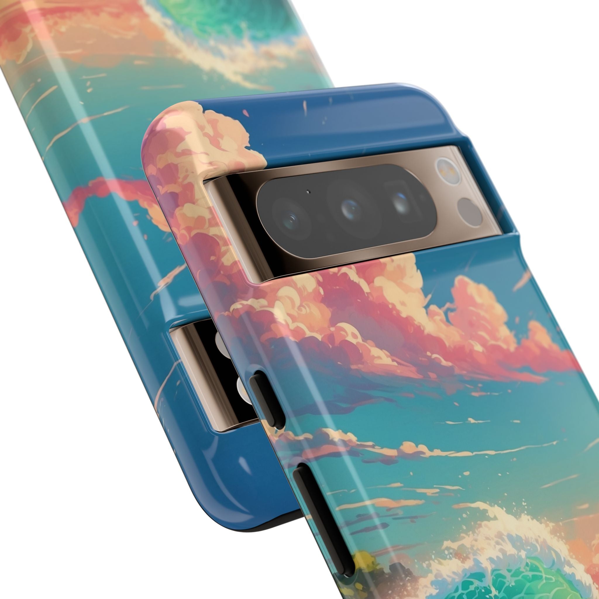 Turquoise Curl Google Pixel 8 Pro Case - Tough