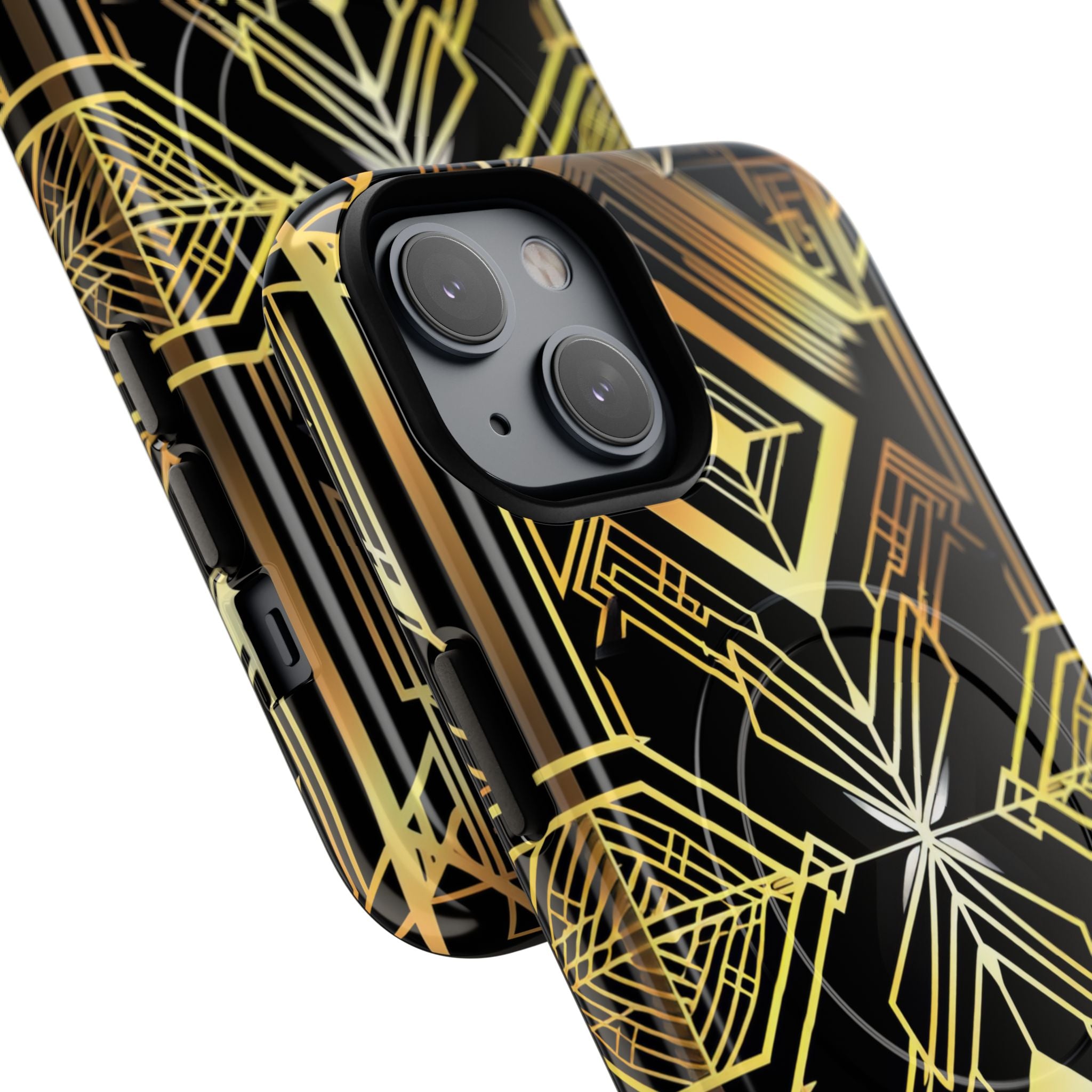 Golden Geometric Symphony iPhone 14 - Tough+