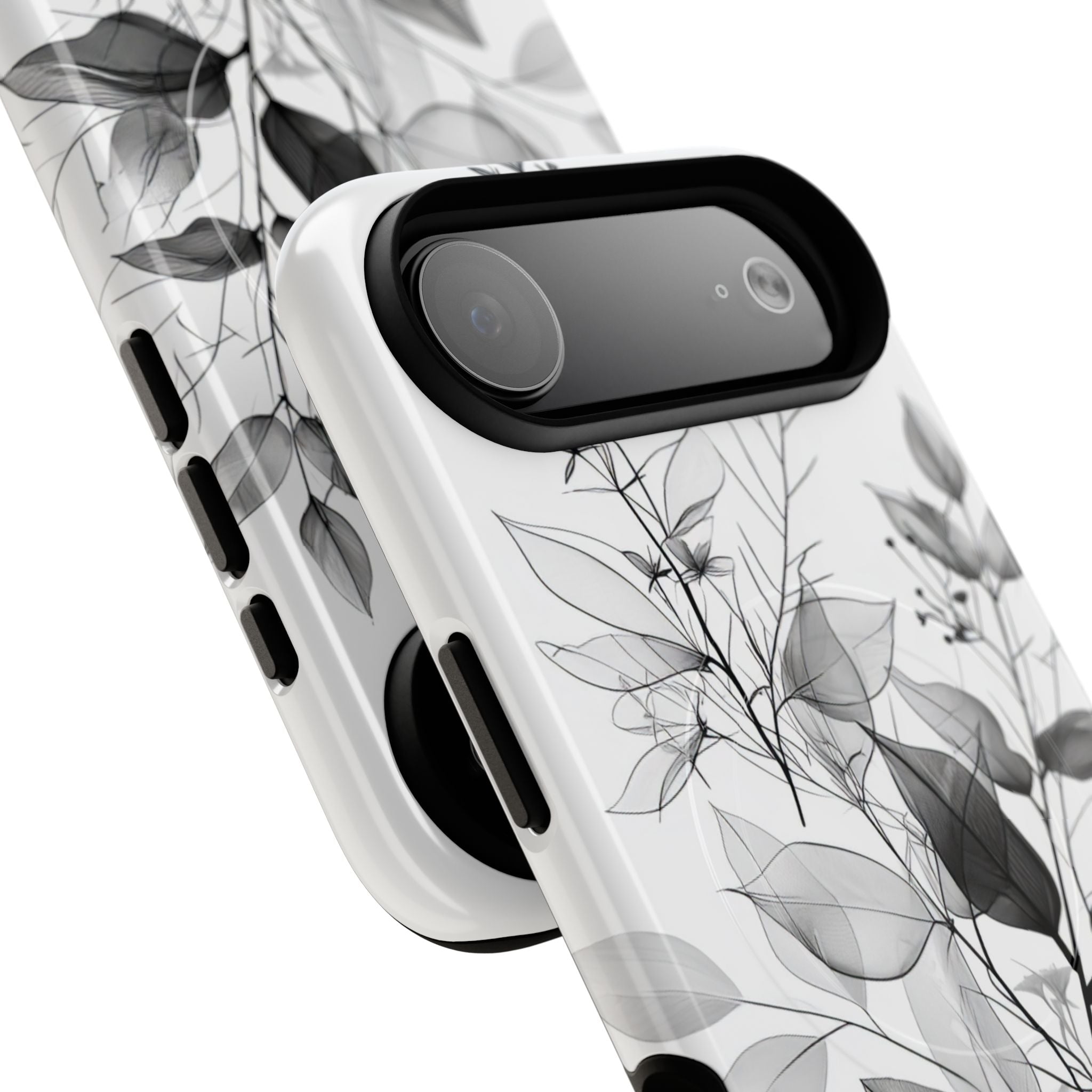 Veined Leaves Gray iPhone 17 Air Case - Tough+