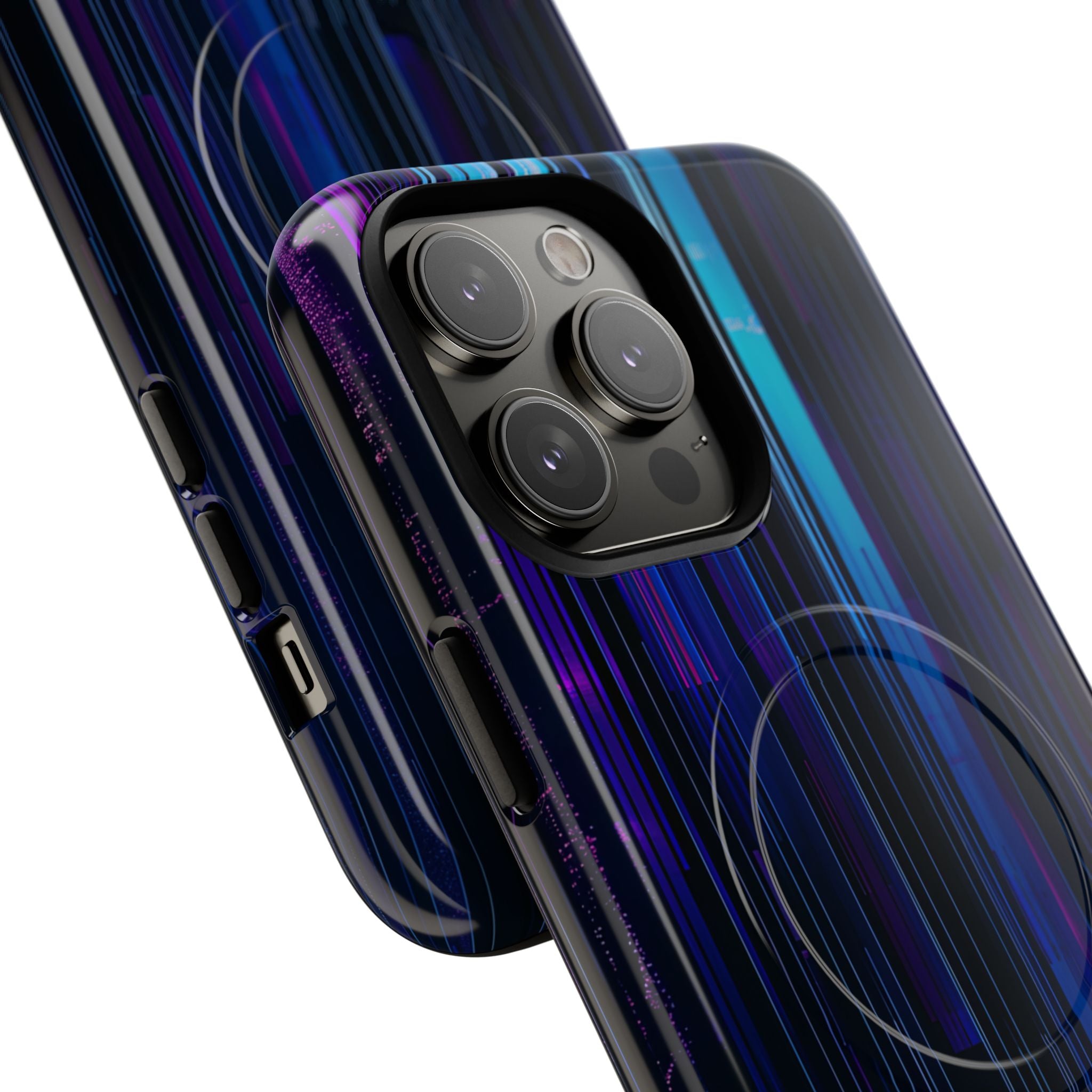 Neon Glitch Stripes iPhone 14 - Tough+