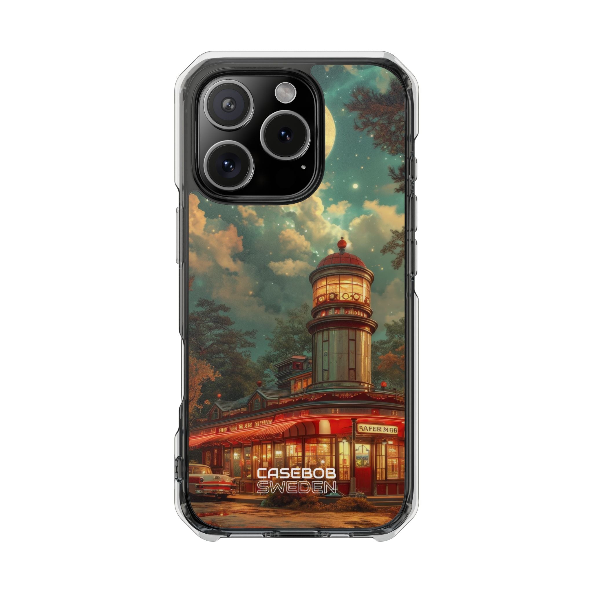 Retro Moonlight Cafe iPhone 16 - Impact Clear+