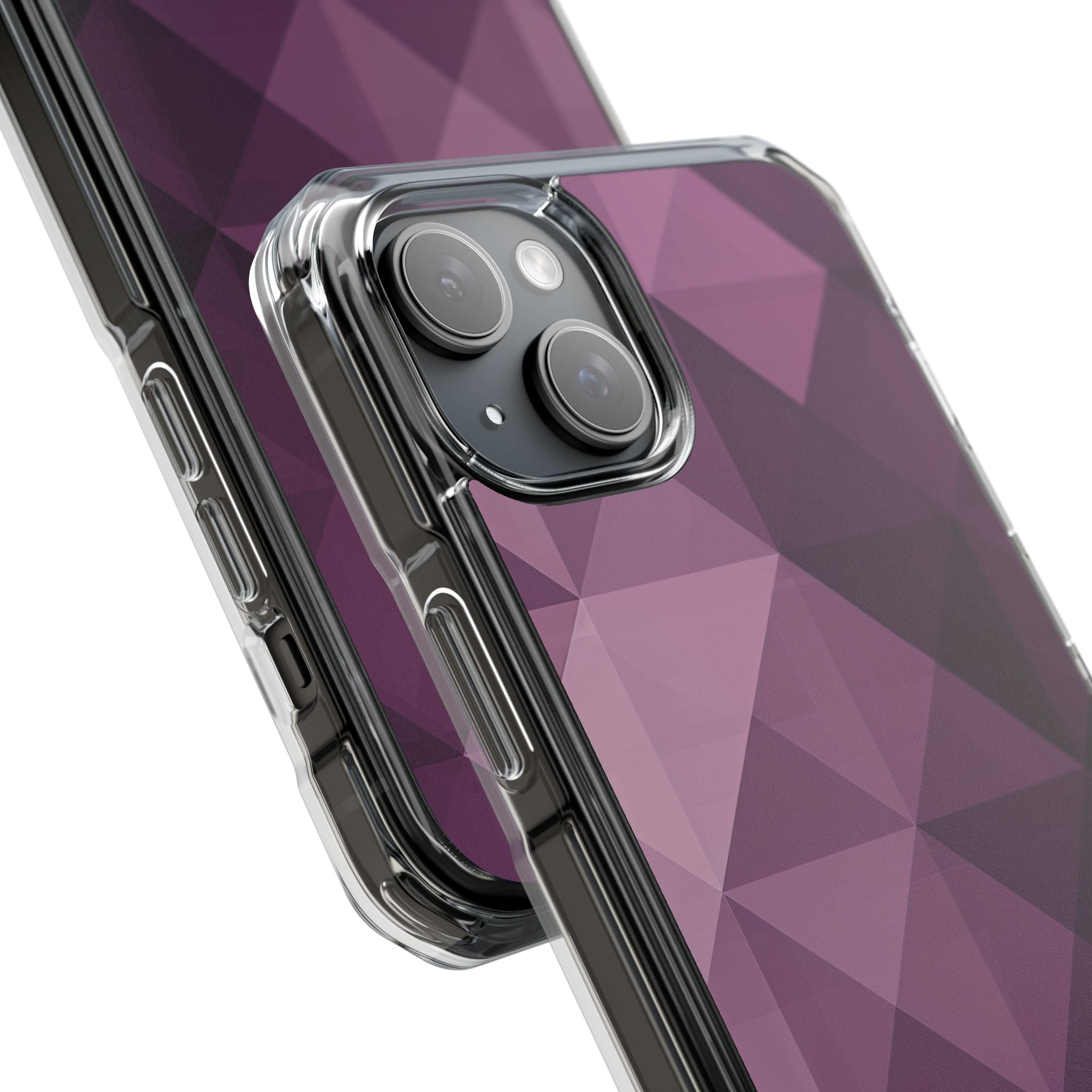 Paarse geometrische mozaïek iPhone 15 - Impact Clear+