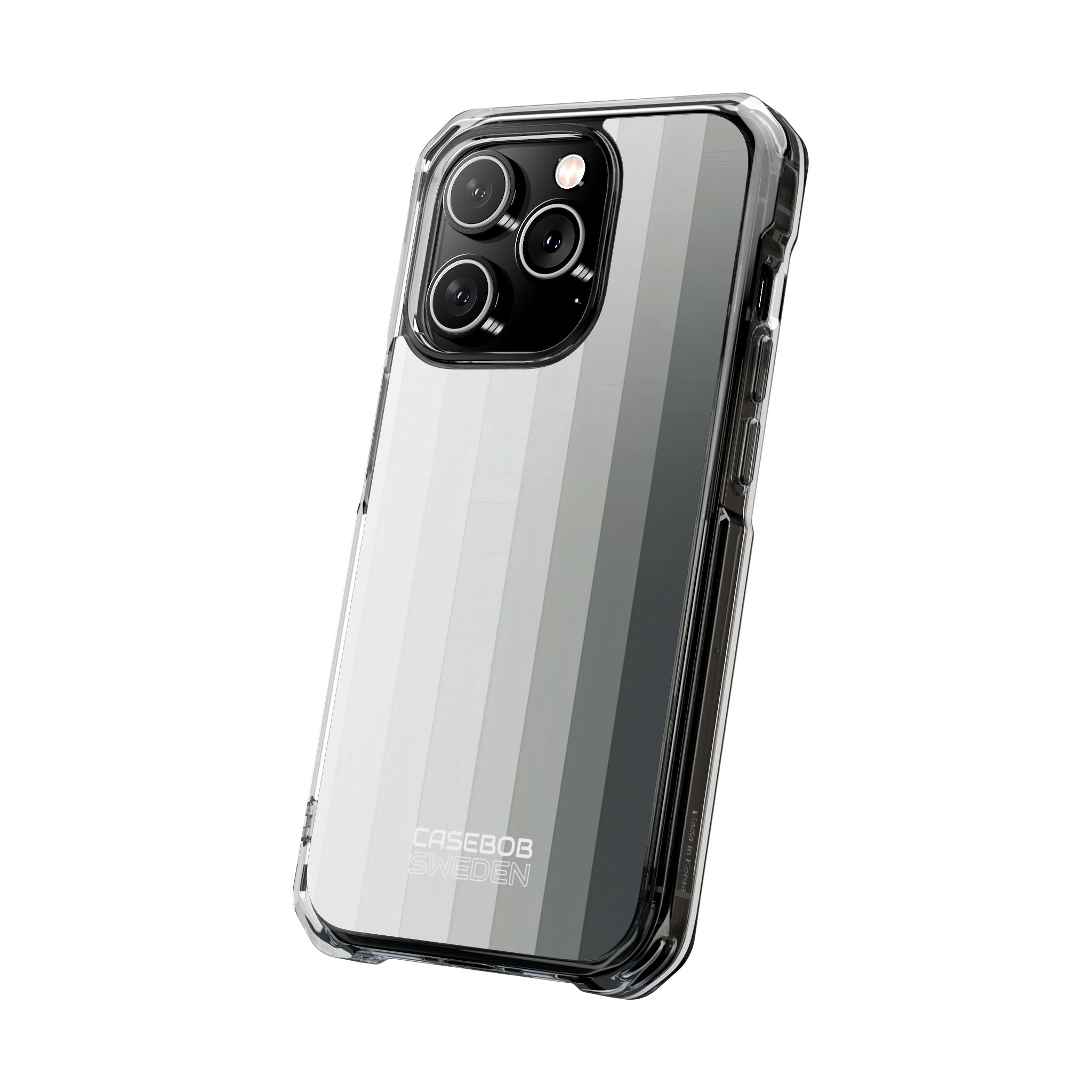 Silver Gradient Stripes iPhone 14 - Impact Clear+