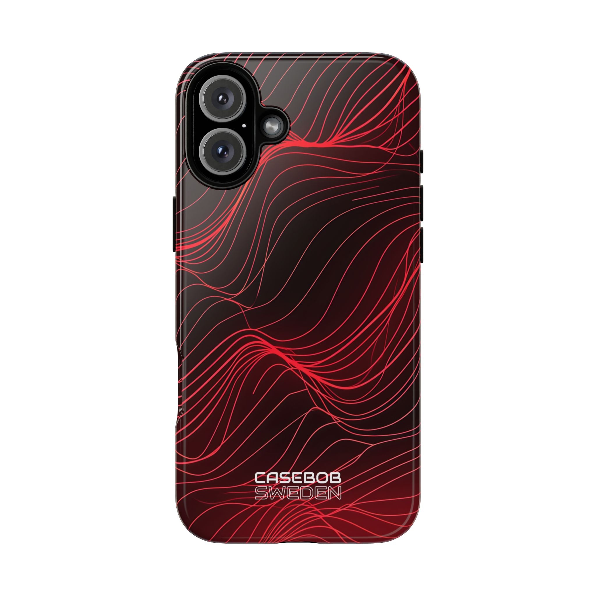 Crimson Waveform Flow iPhone 16 - Tough