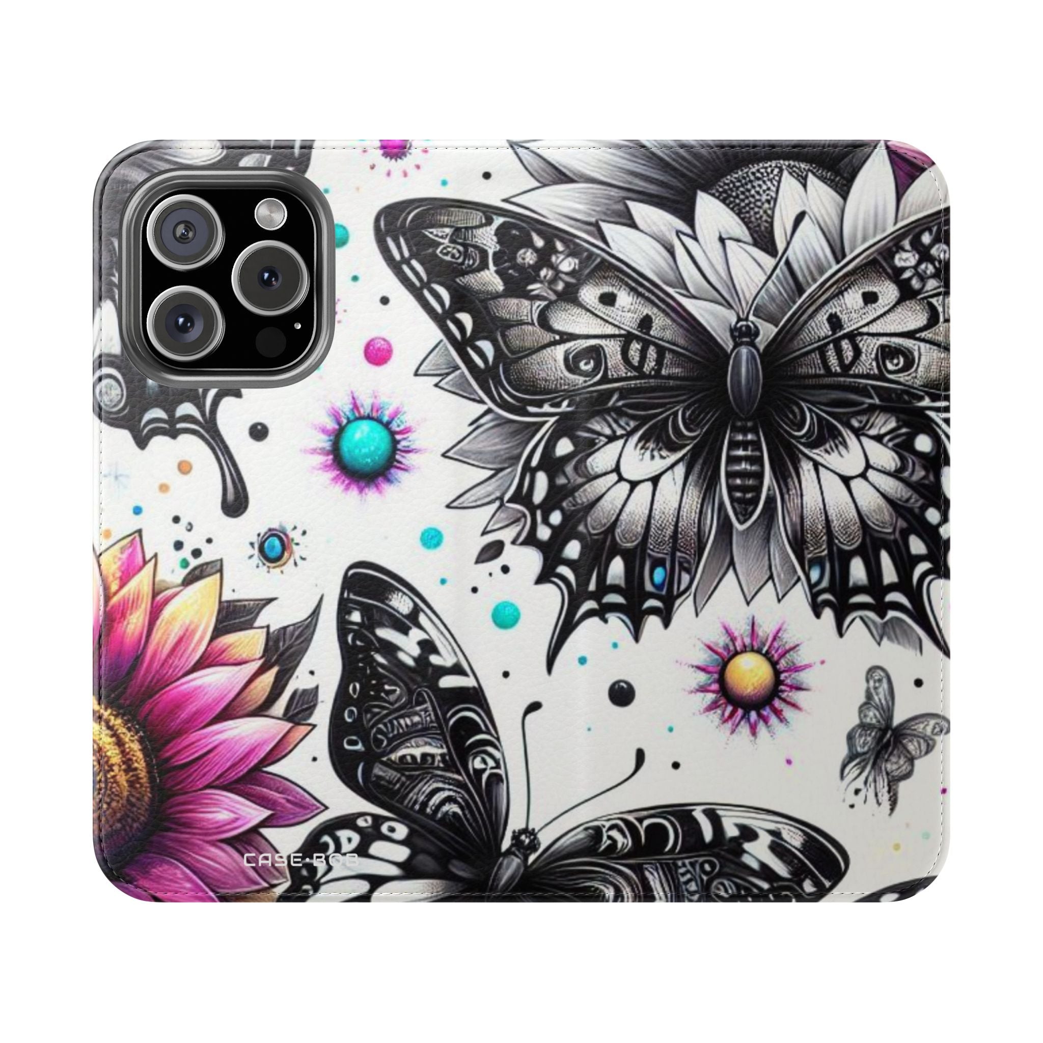 Monochrome Flutter - iPhone 16 Pro Case - Wallet