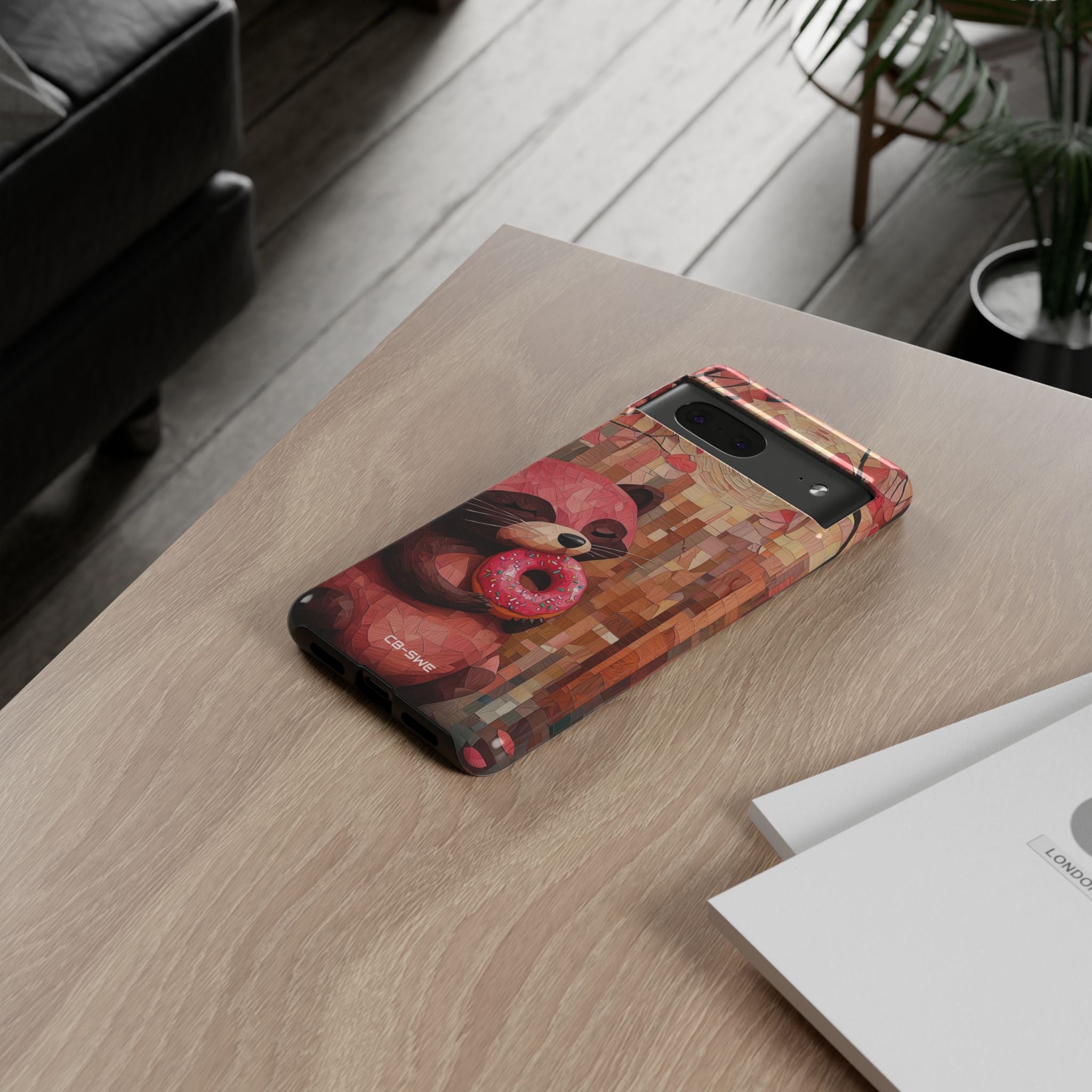 Raccoon Holds Donut - Google Pixel Case
