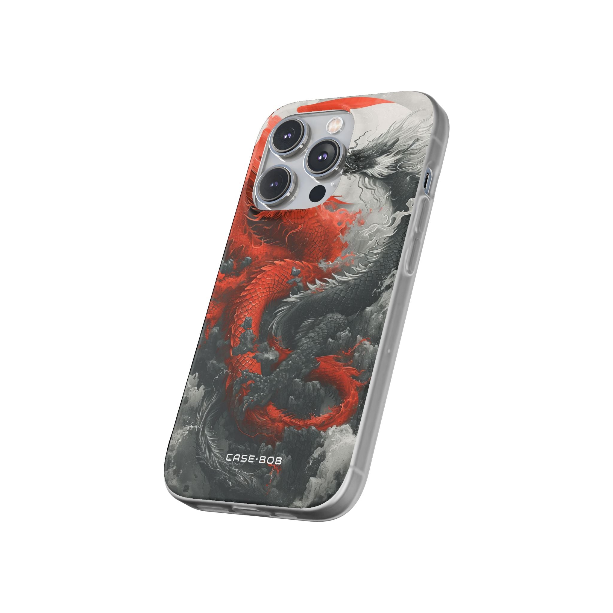 Twin Dragons Crimson iPhone 14 Pro Case - Soft